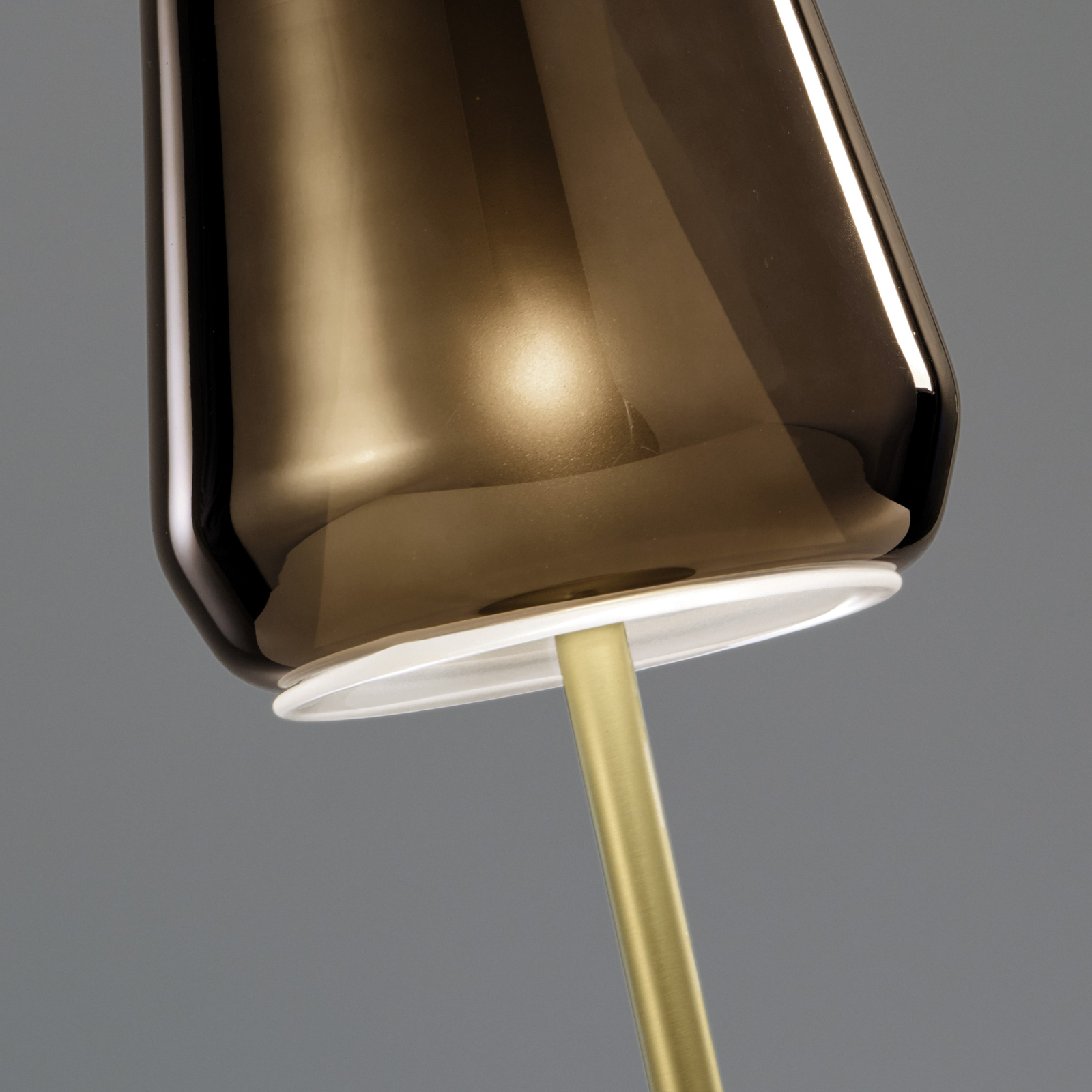 X-Ray bordlampe, bronze/guldfarvet, højde 39 cm glas