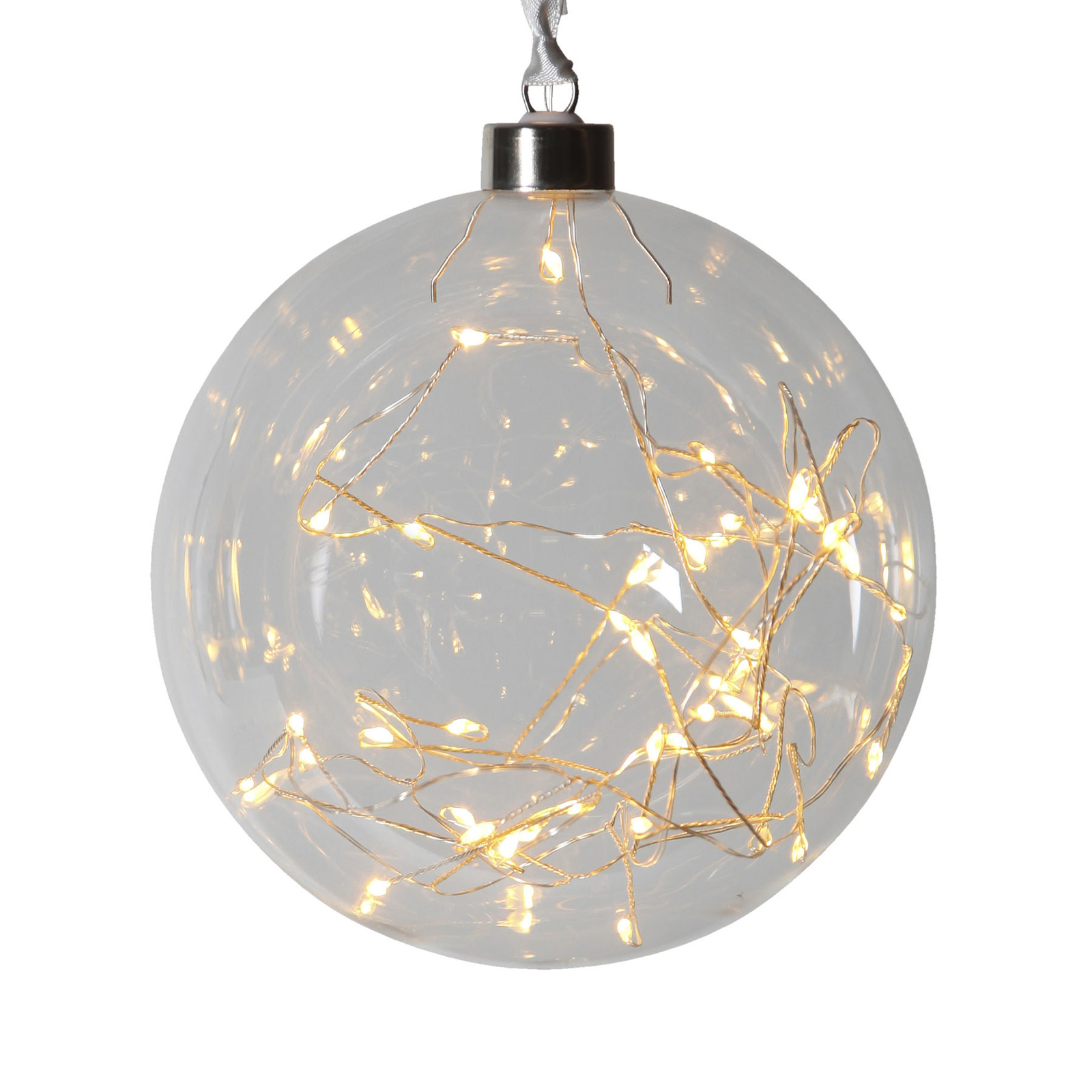 LED dekoratīvais stikla globuss Glow, Ø 15 cm, caurspīdīgs