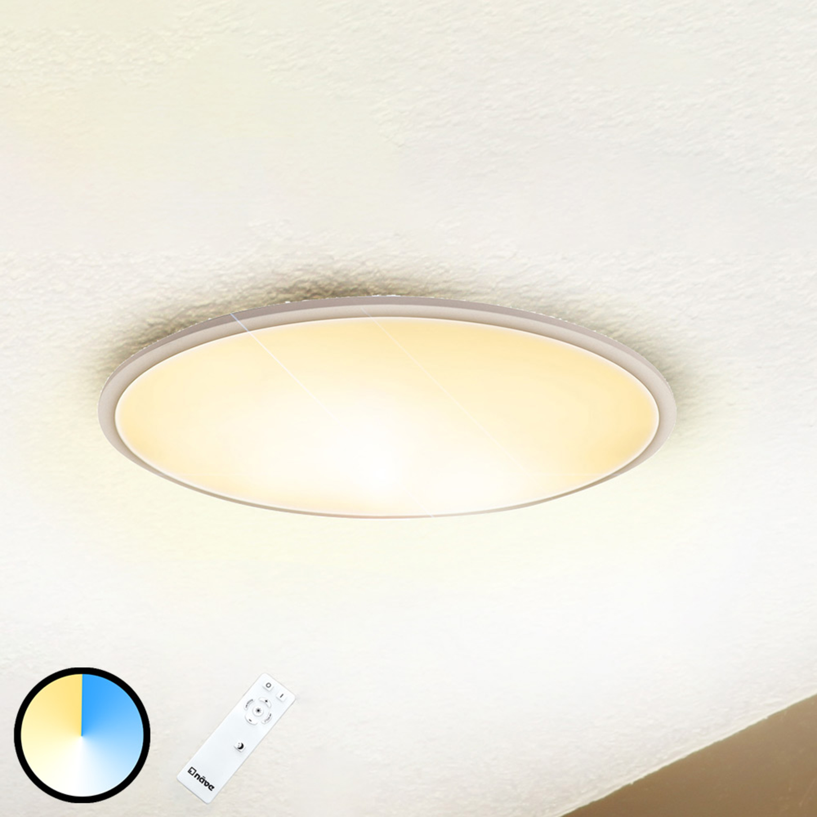 Lámpara LED de techo Sorrent oval 60 cm x 30 cm