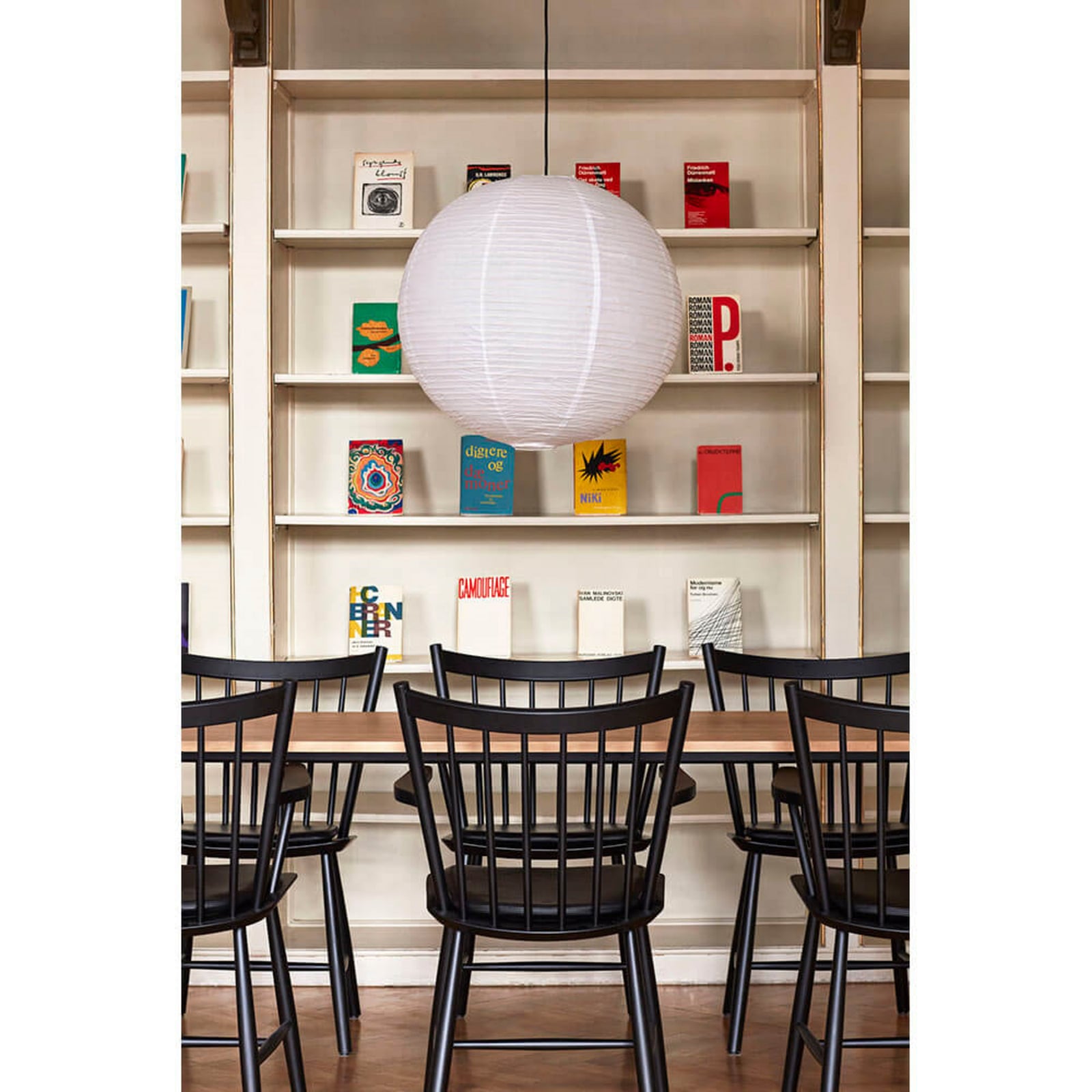 Abajur HAY, Ø50 cm, alb, hârtie/bambus