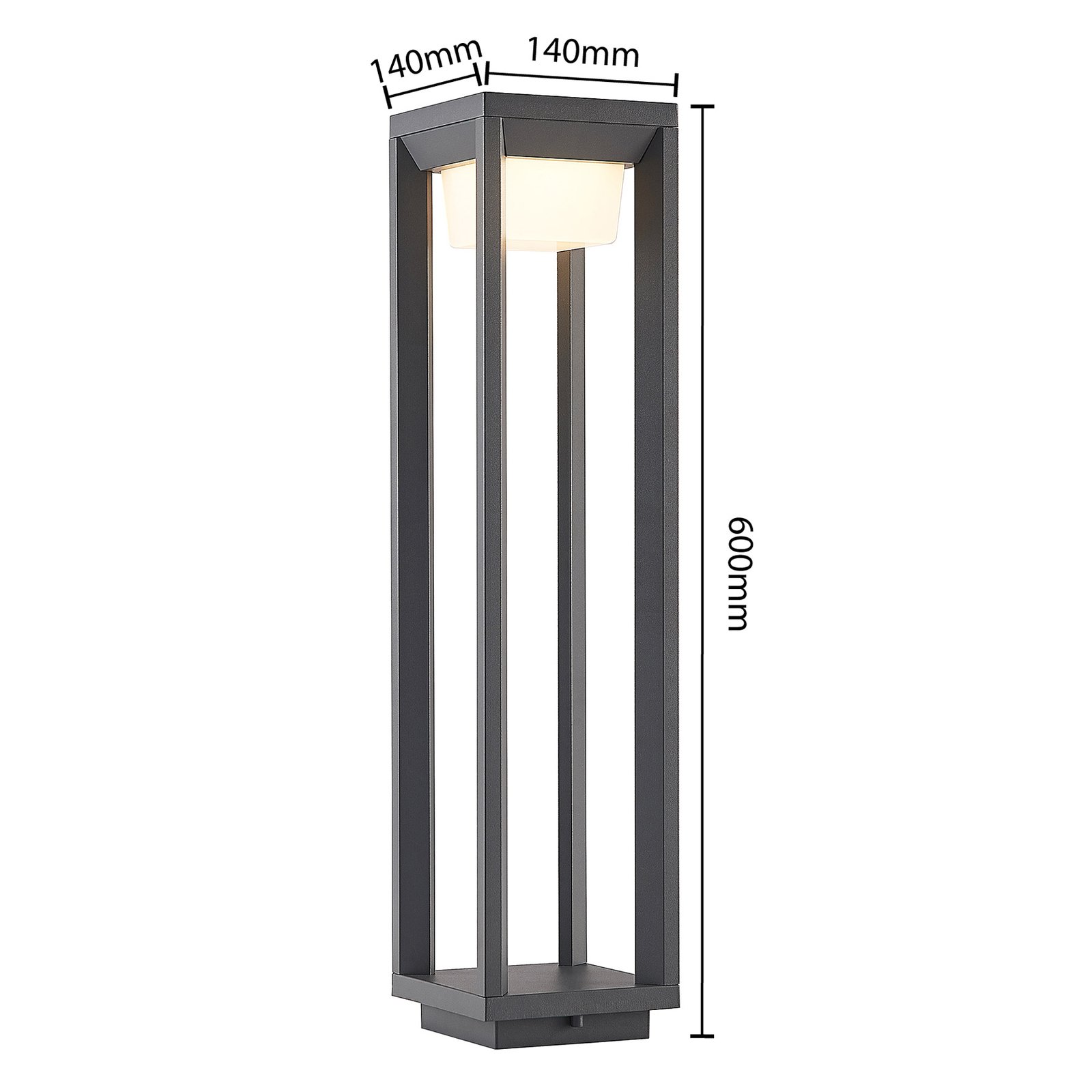 Prios Gamion LED-gångbelysning i aluminium, 60 cm