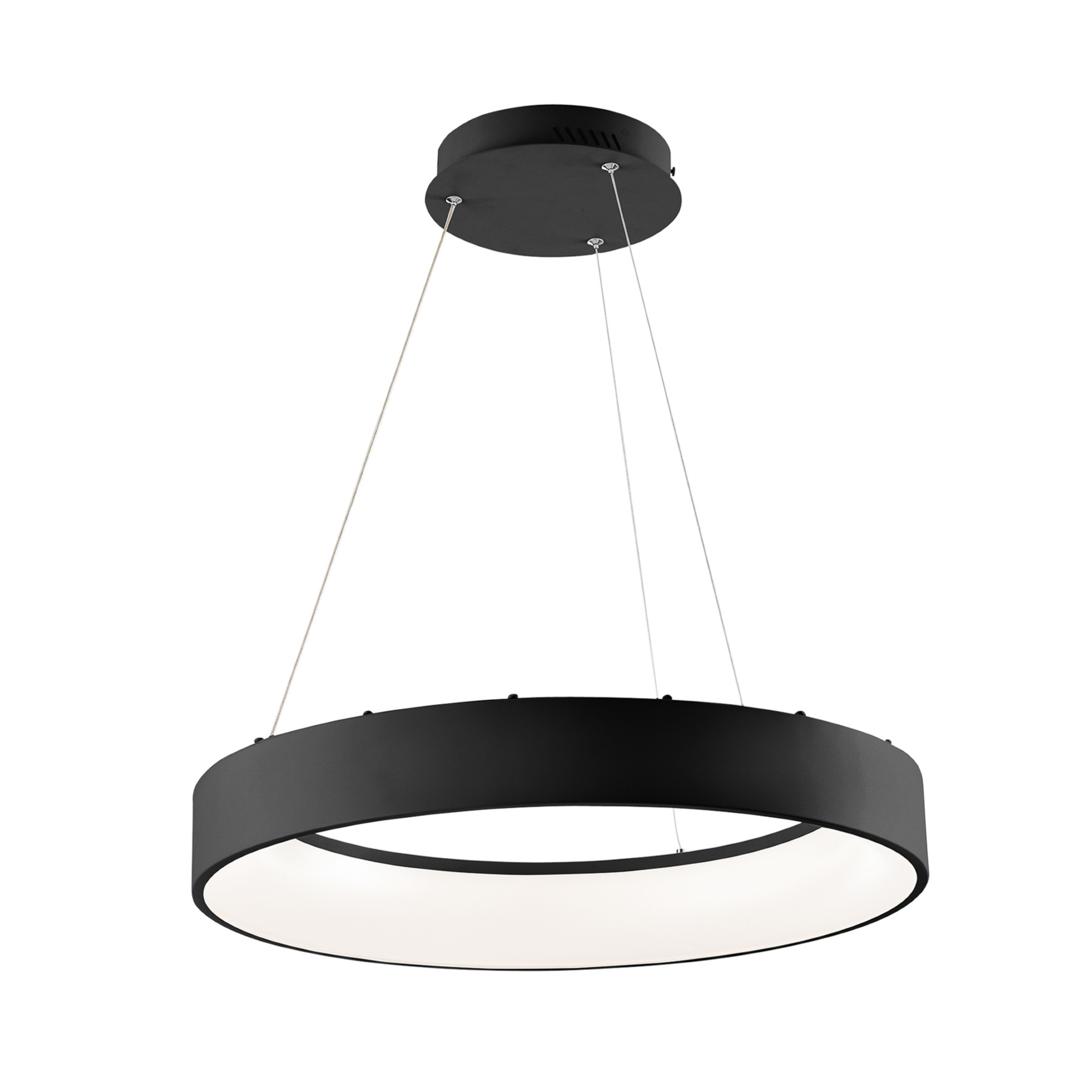 LED-pendellampa Noah, svart, Ø 60 cm, metall, CCT