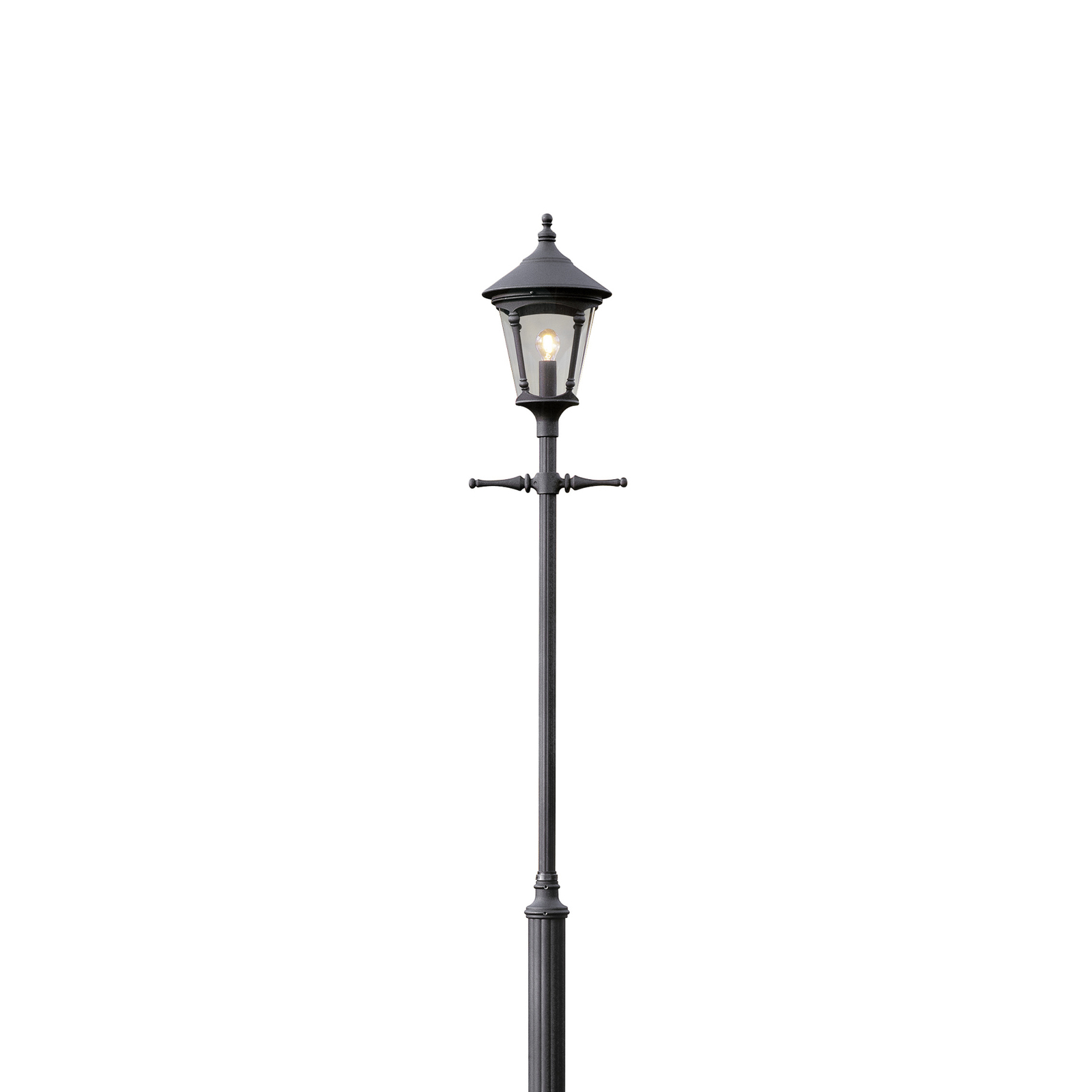 Virgo lantaarnpaal, 1-lamp, mat zwart
