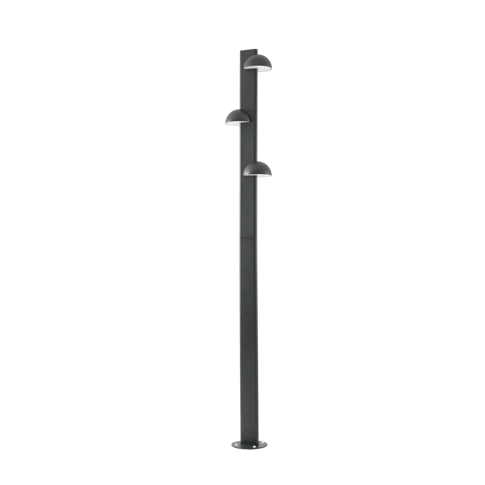 Candeeiro exterior LED Lucande Velira, preta, 220 cm, 3 lâmpadas