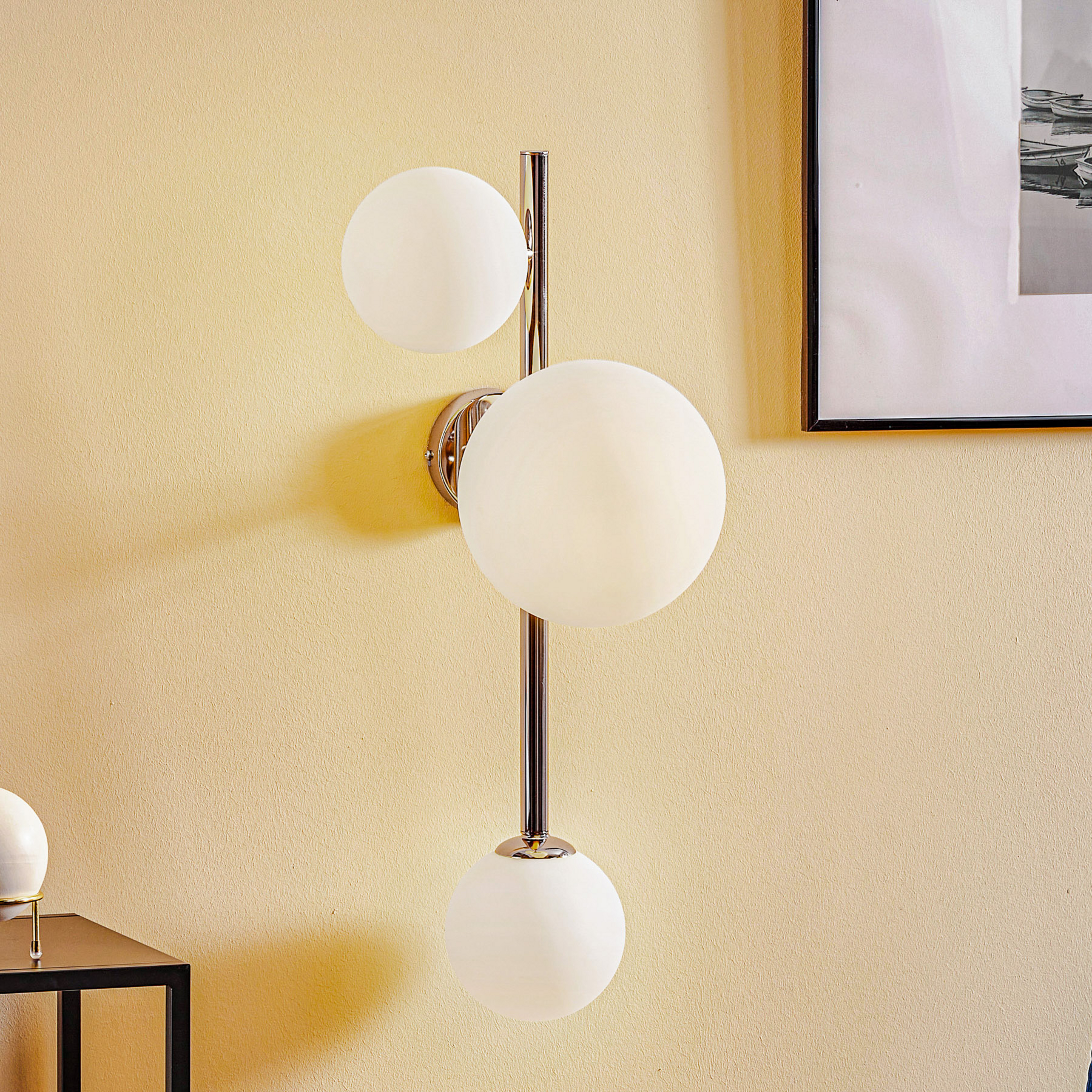 Dione wall light, 3-bulb, chrome