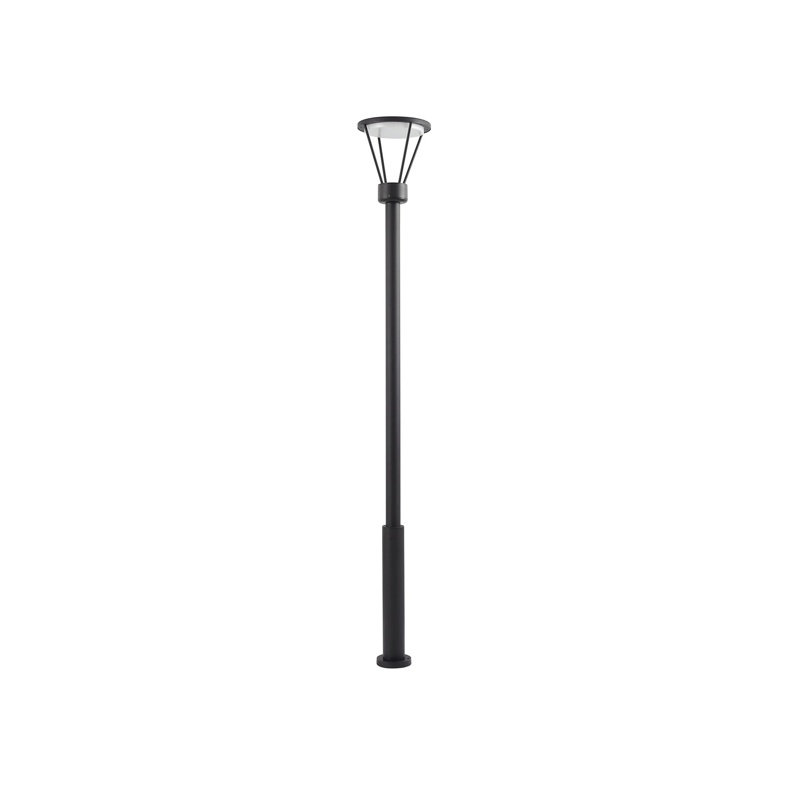 Φωτιστικό εξωτερικού χώρου Lucande LED Elario, 222 cm, μαύρο, αλουμίνιο