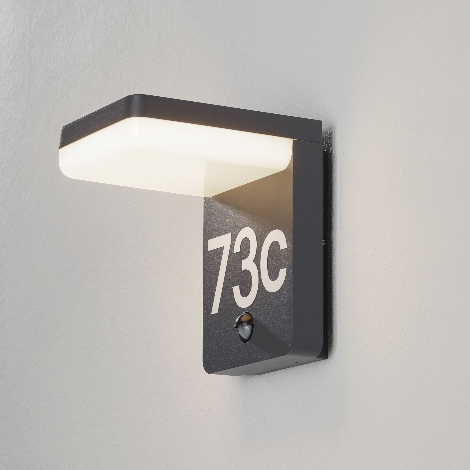 EGLO Amarosi LED house number light with a sensor, aluminium, plastic, 10 W, energy efficiency: A+, W: 17 cm, H: 21 cm