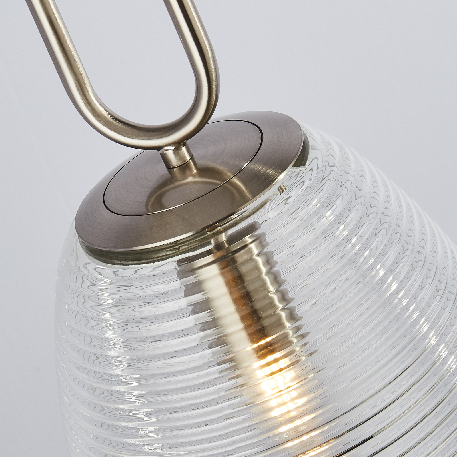 Hanglamp Elixir, nikkelkleurig/helder, glas, Ø 24 cm, E27