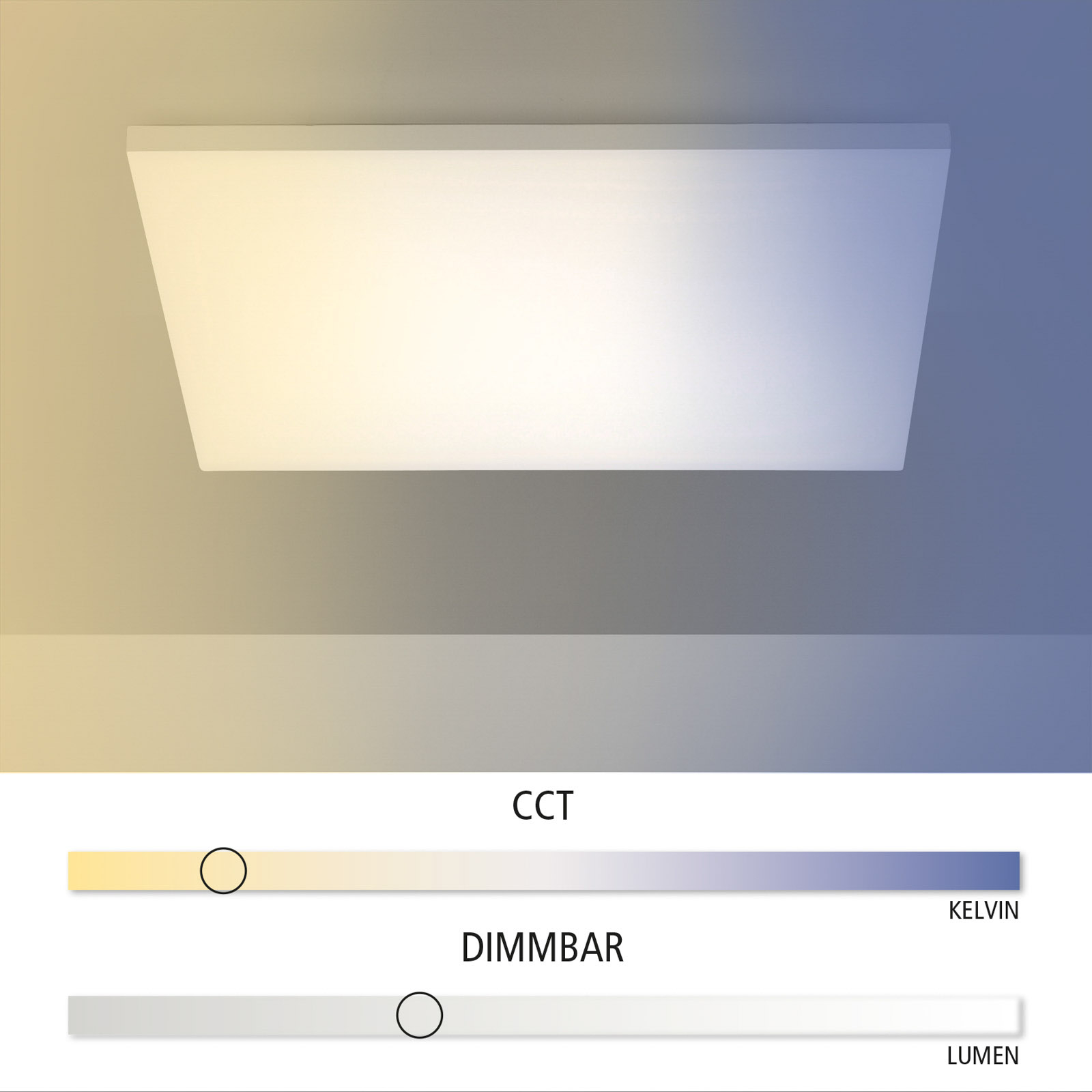 LED plafondlamp Canvas, tunable white, 60 cm