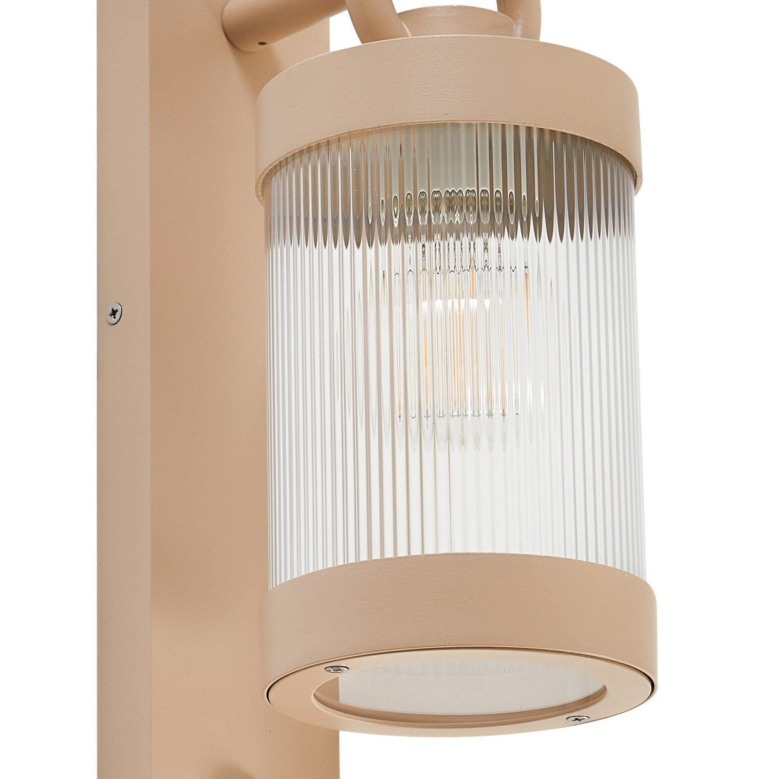 Lindby Außenwandleuchte Yrene, 20 cm, beige, Sensor