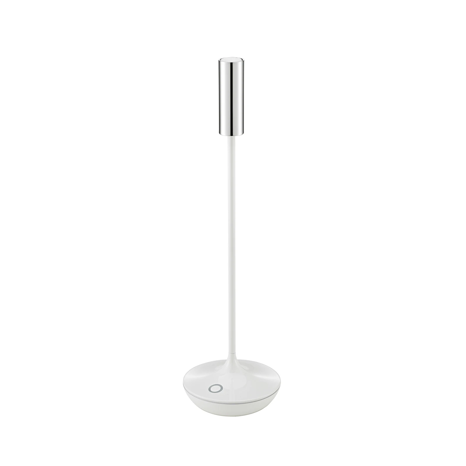 LED-Akkutischleuchte Nucandle, weiß/silber, IP54, dimmbar