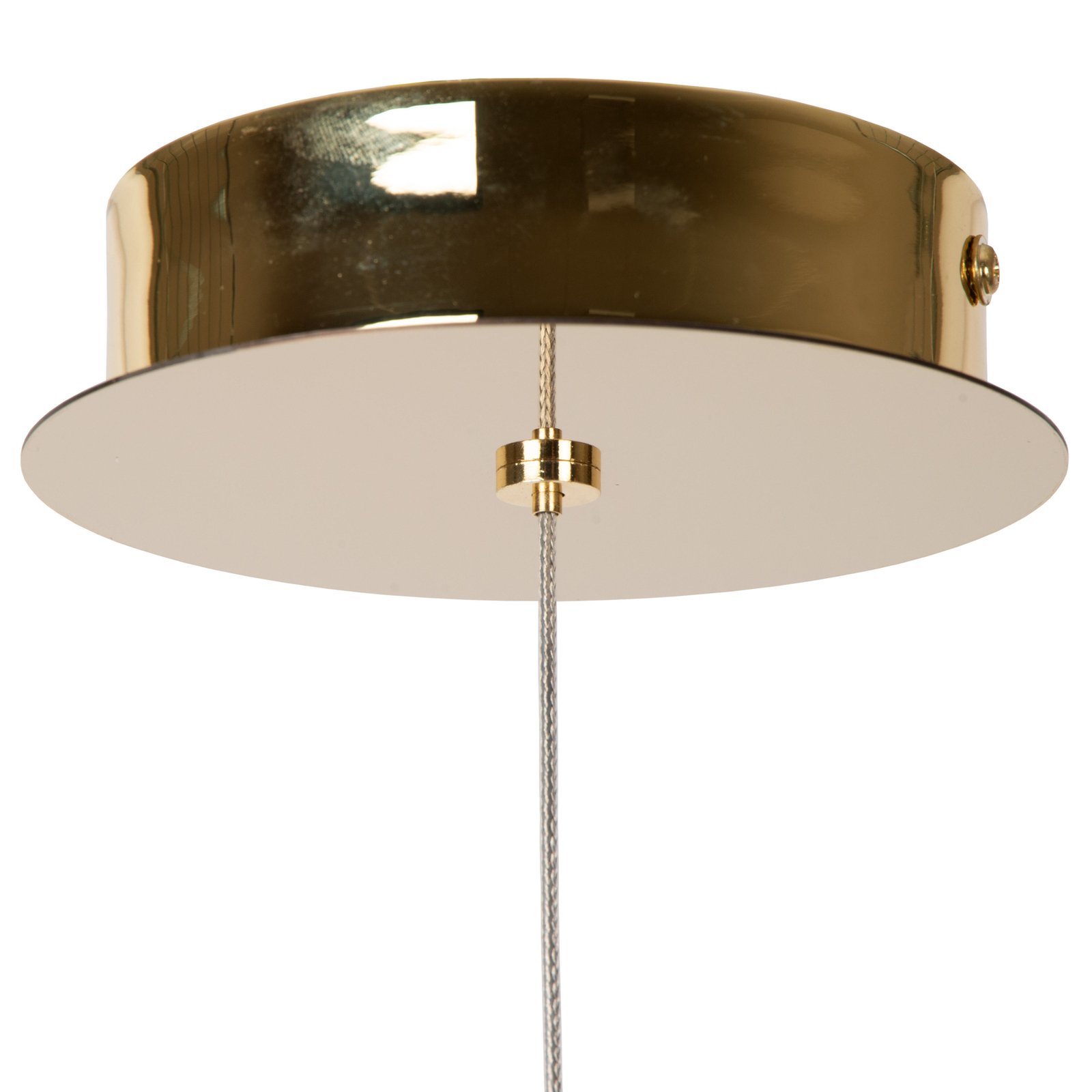 Lampada a sospensione Cintra LED, Ø 14 cm, trasparente/oro, acrilico