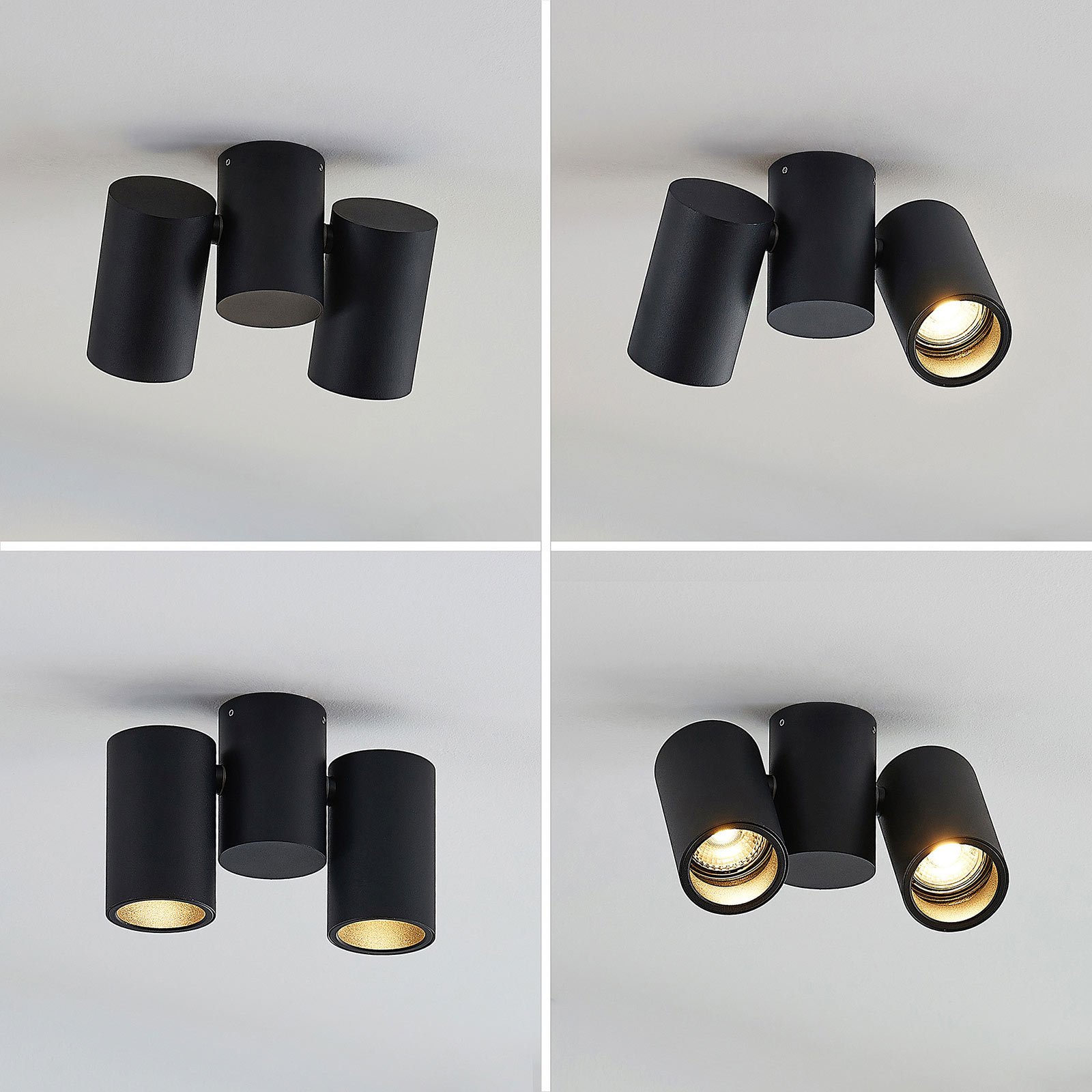 Gesina 2 Plafondlamp Black - Arcchio