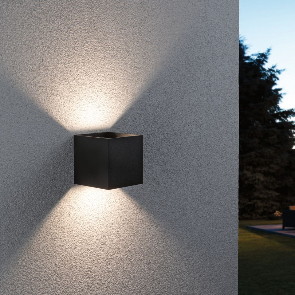 Paulmann Cybo LED-utomhusvägglampa, svart från Paulmann