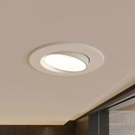 Lampenwelt Prios LED-Einbauleuchte Shimar, weiß, 9 W, 3000K, dimmbar