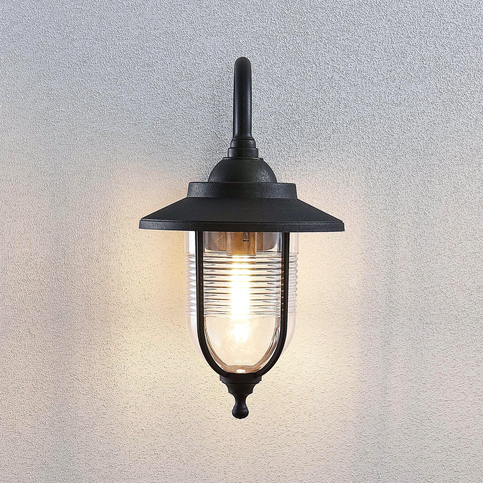 Udendørs væglampe Naisha, diffusor med riller