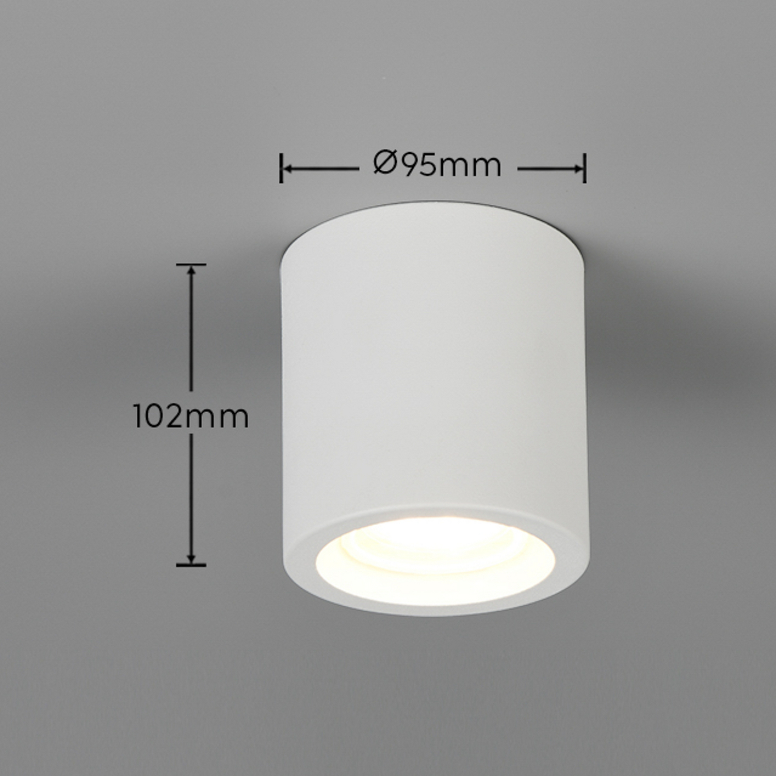 Griestu lampa „Biscotto“, matēti balta, Ø 9,5 cm, metāls, IP44 Griestu lampa „Biscotto“, matēti balta, Ø 9,5 cm, metāls, IP44
