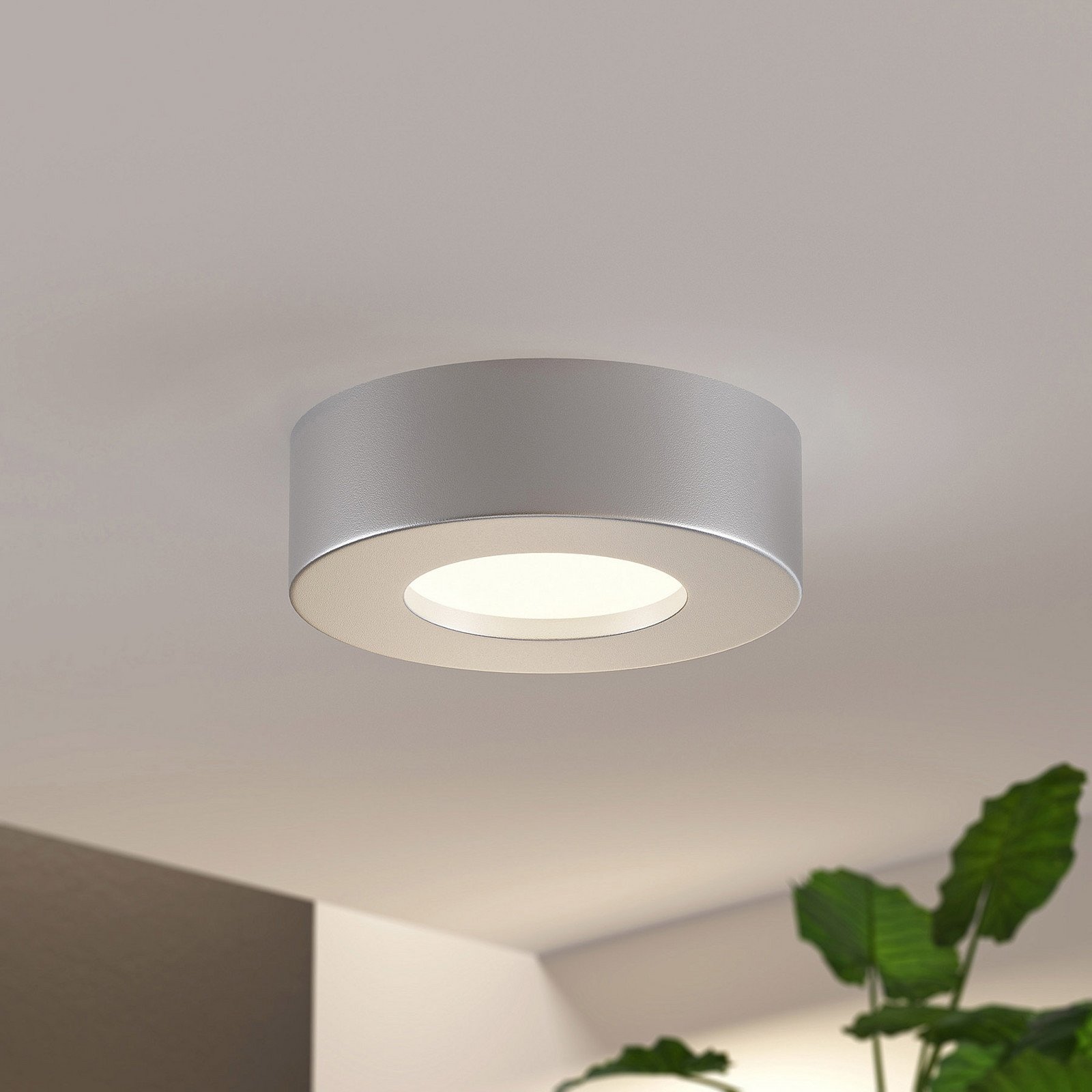Prios plafonieră LED Edwina argintiu 12 cm set de 2 - Baie - modern - argintiu alb - Metal