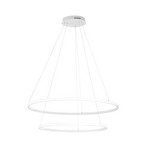 Candeeiro suspenso LED Axis, Ø 80/60 cm, branca, metal, CCT
