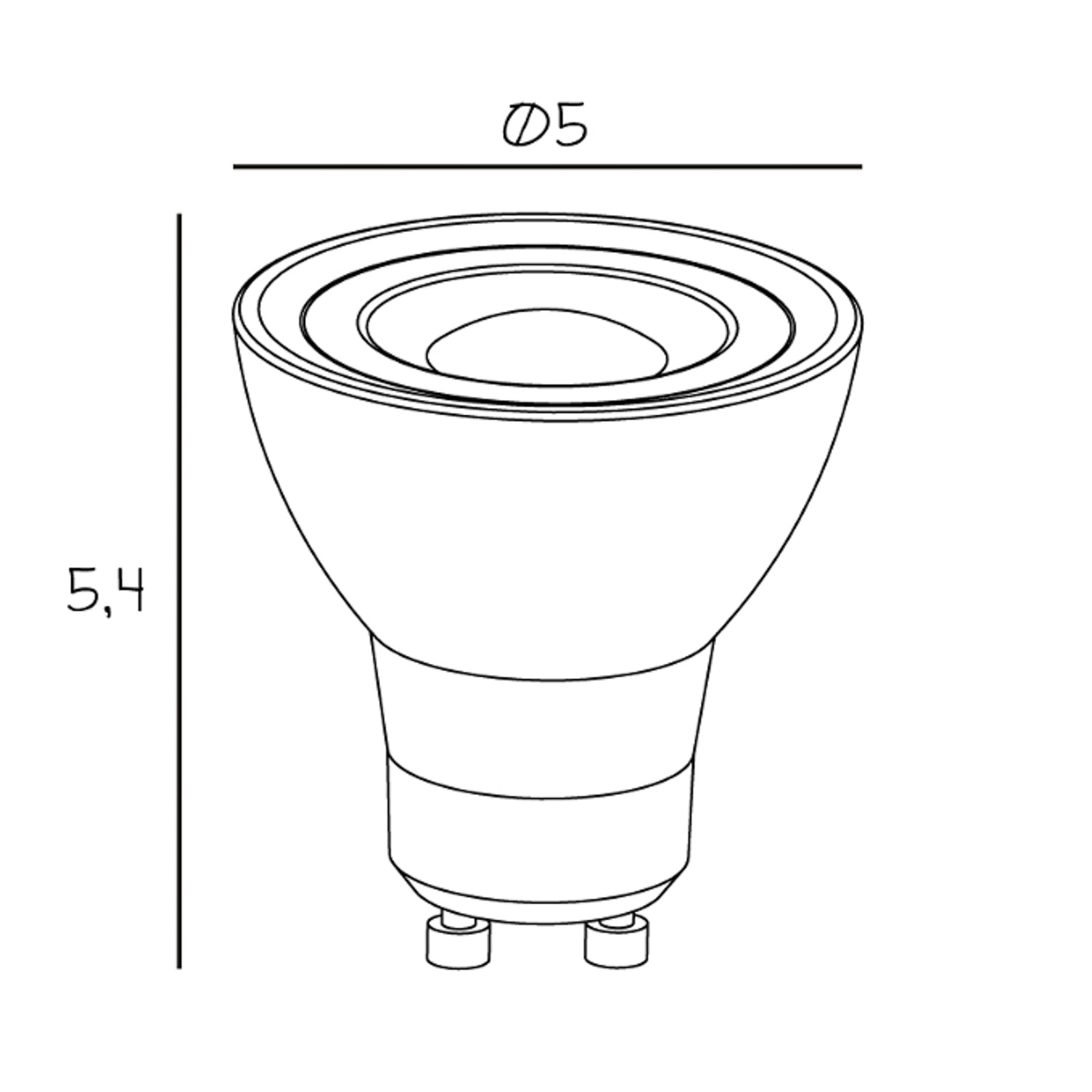 Spot GU10 LED-Reflektor 5W 2.700K, dimmbar - Design By Us
