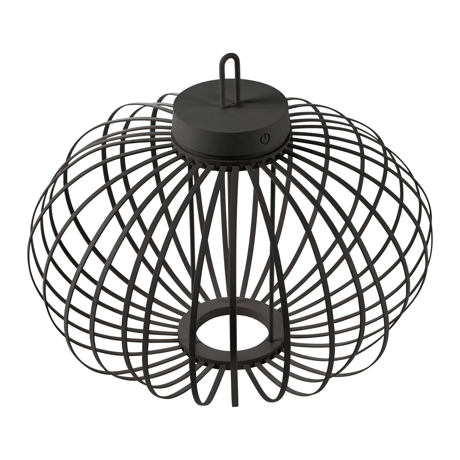 JUST LIGHT. LED-Akku-Tischleuchte Akuba schwarz 37 cm Bambus
