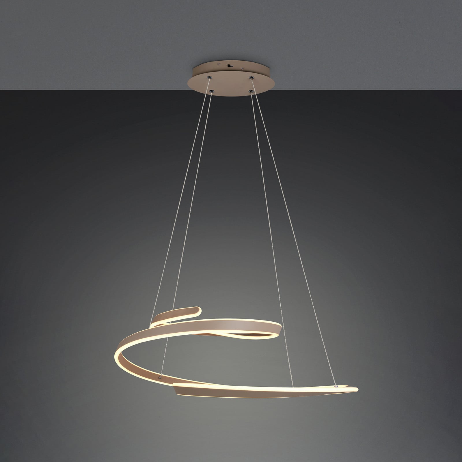 Trio Lighting LED висяща лампа „Арлингтън“, бежова, дължина 80 см, метал, CCT
