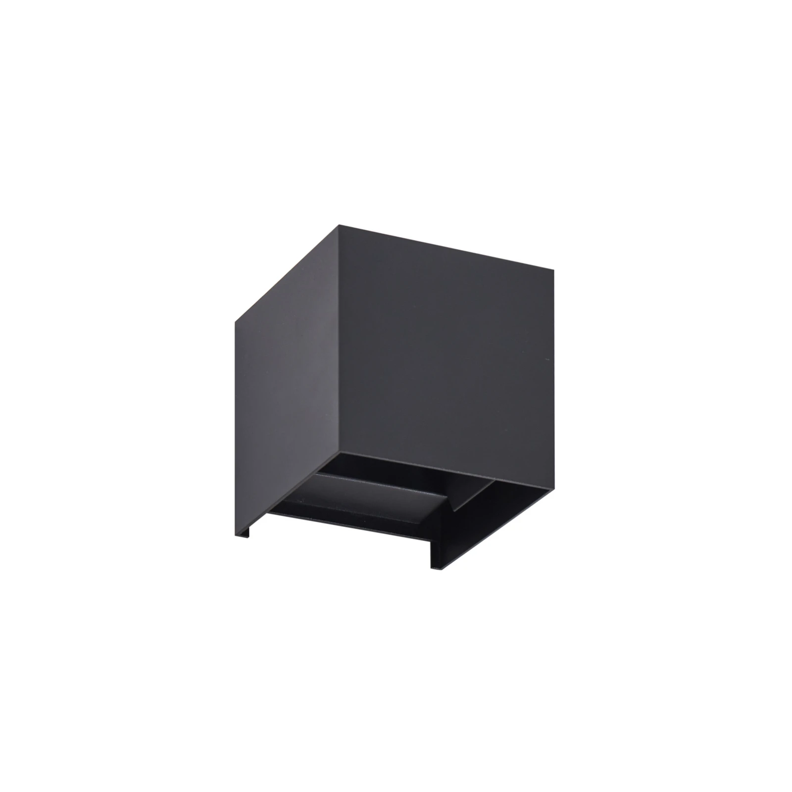 Lindby LED-Außenwandlampe Nivar, eckig, schwarz, 10 cm, IP54
