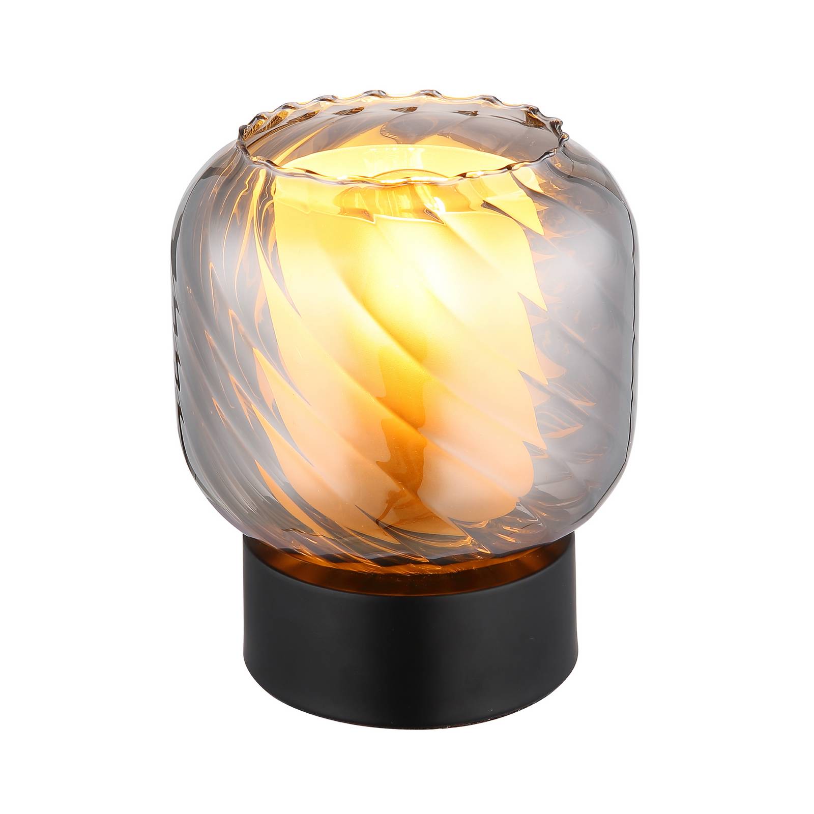 Tischlampe Xia, Höhe 17 cm, rauchgrau, Glas