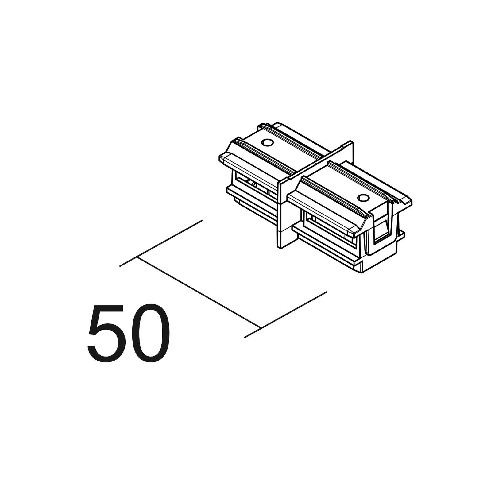 Ivela Łącznik wzdłużny SQUARE 48 V, czarny, przewodzący prąd