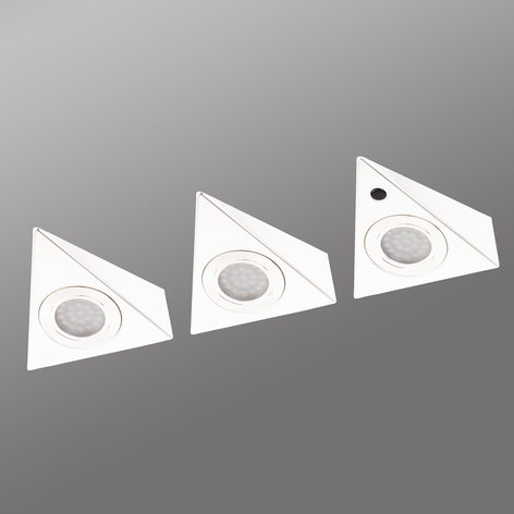 Set om tre vita LED-skåplampor Cabinet Spots