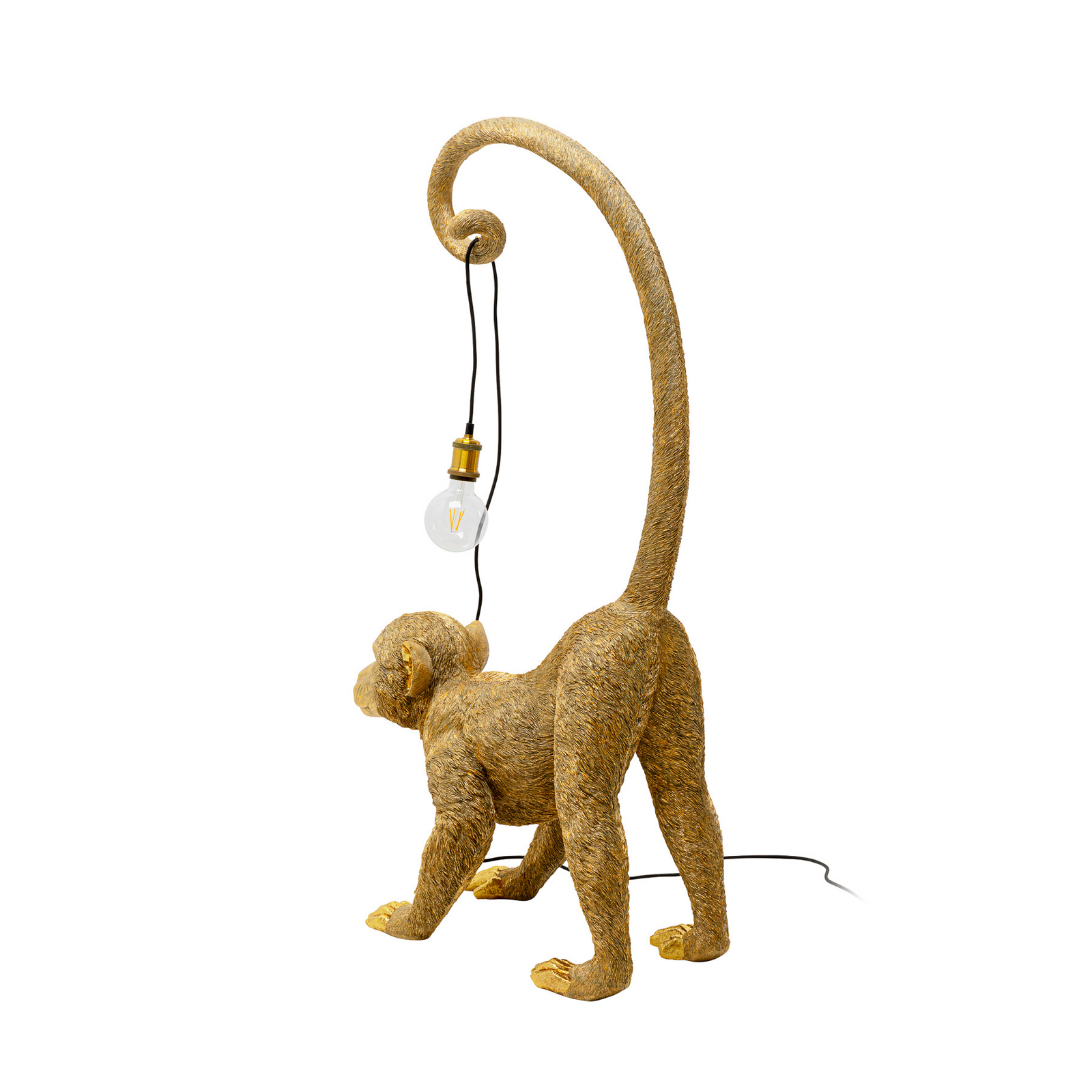Lampe de sol KARE Monkey Dance, couleur or, 120 cm, E27