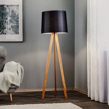 Rothfels Alos Tripodstehlampe Eiche Chintz schwarz