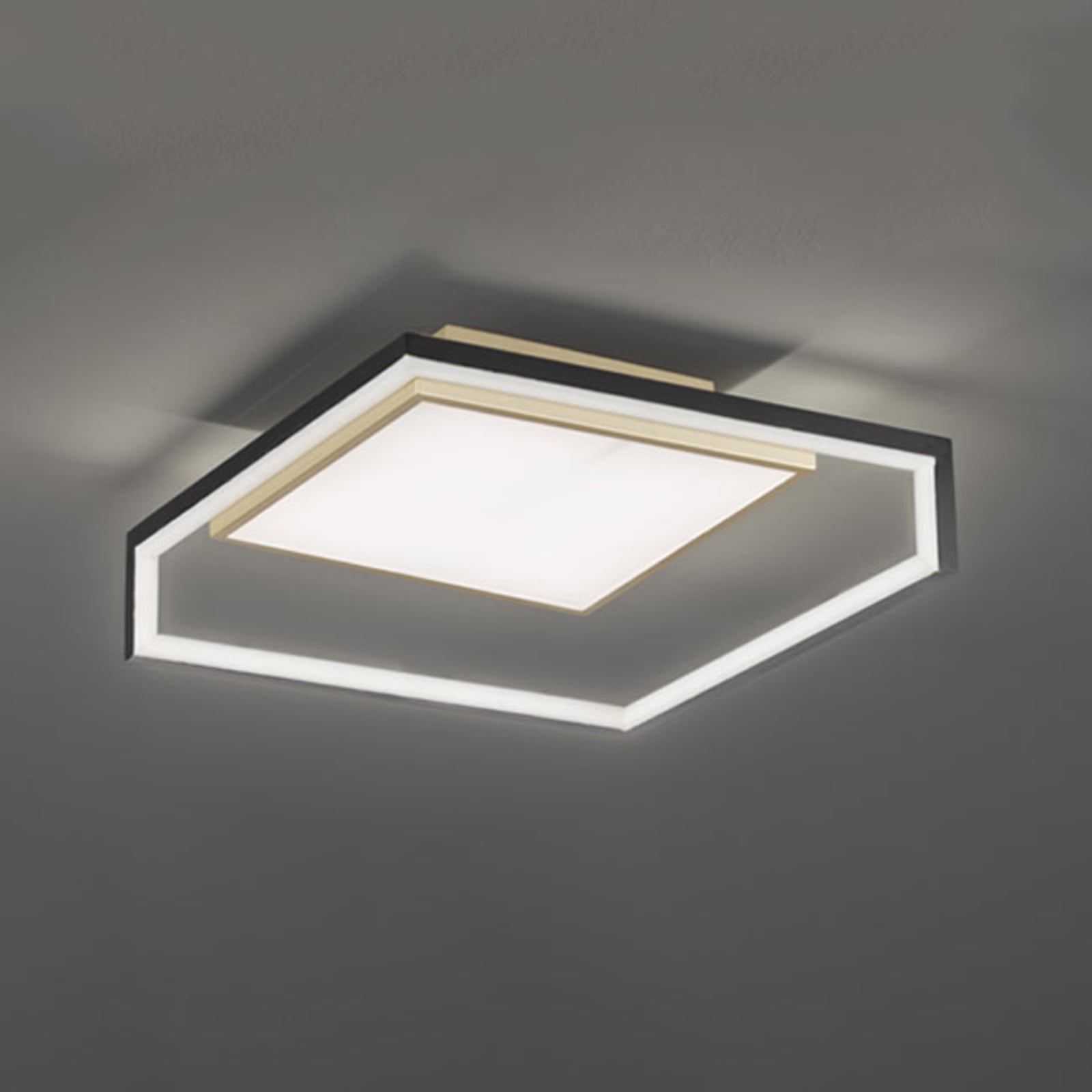 Fischer & Honsel Nala LED ceiling light in a modern design, for Living / Dining Room, metal, 66 W, energy efficiency: A+, L: 53 cm, W: 53 cm, H: 17 cm