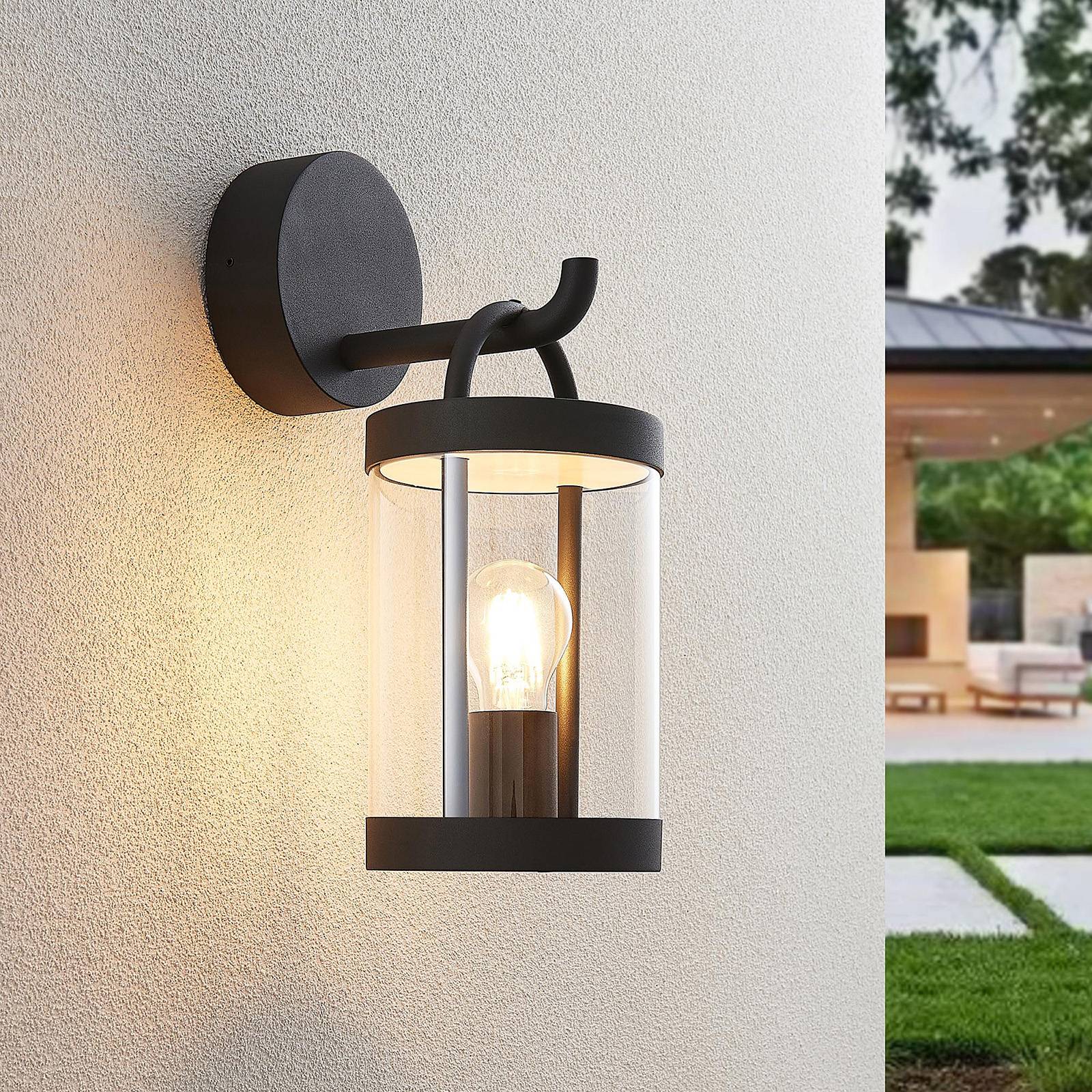 Lucande Outdoor Wall Light - Lantern - dimmable - Modern - Black