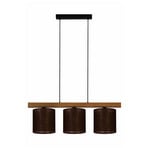 Pendellampe Forest, Holz hell/schwarz, Jute braun, 3-fl.