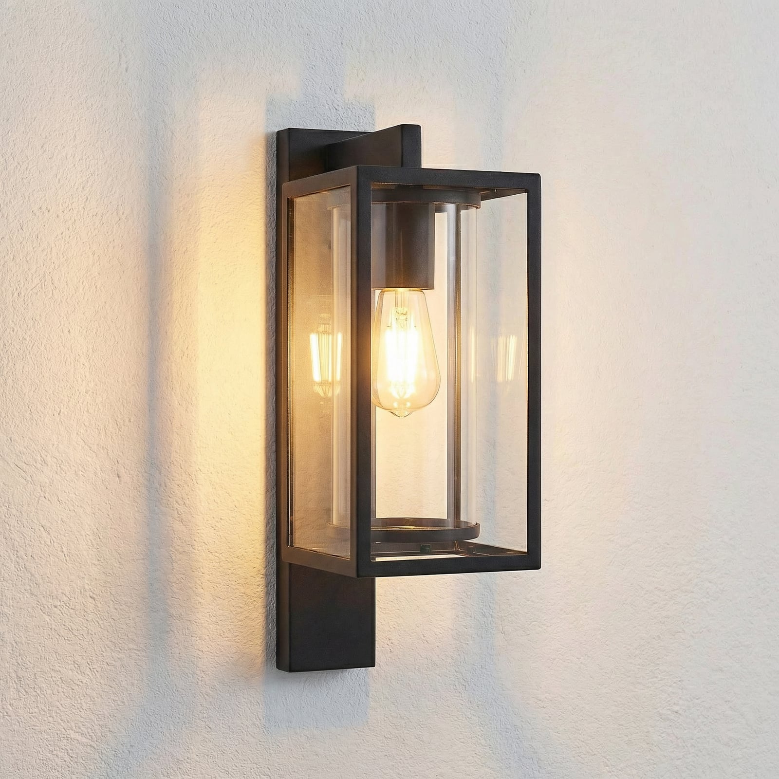Lucande Ferda outdoor wall light, anthracite socket at bottom, IP44