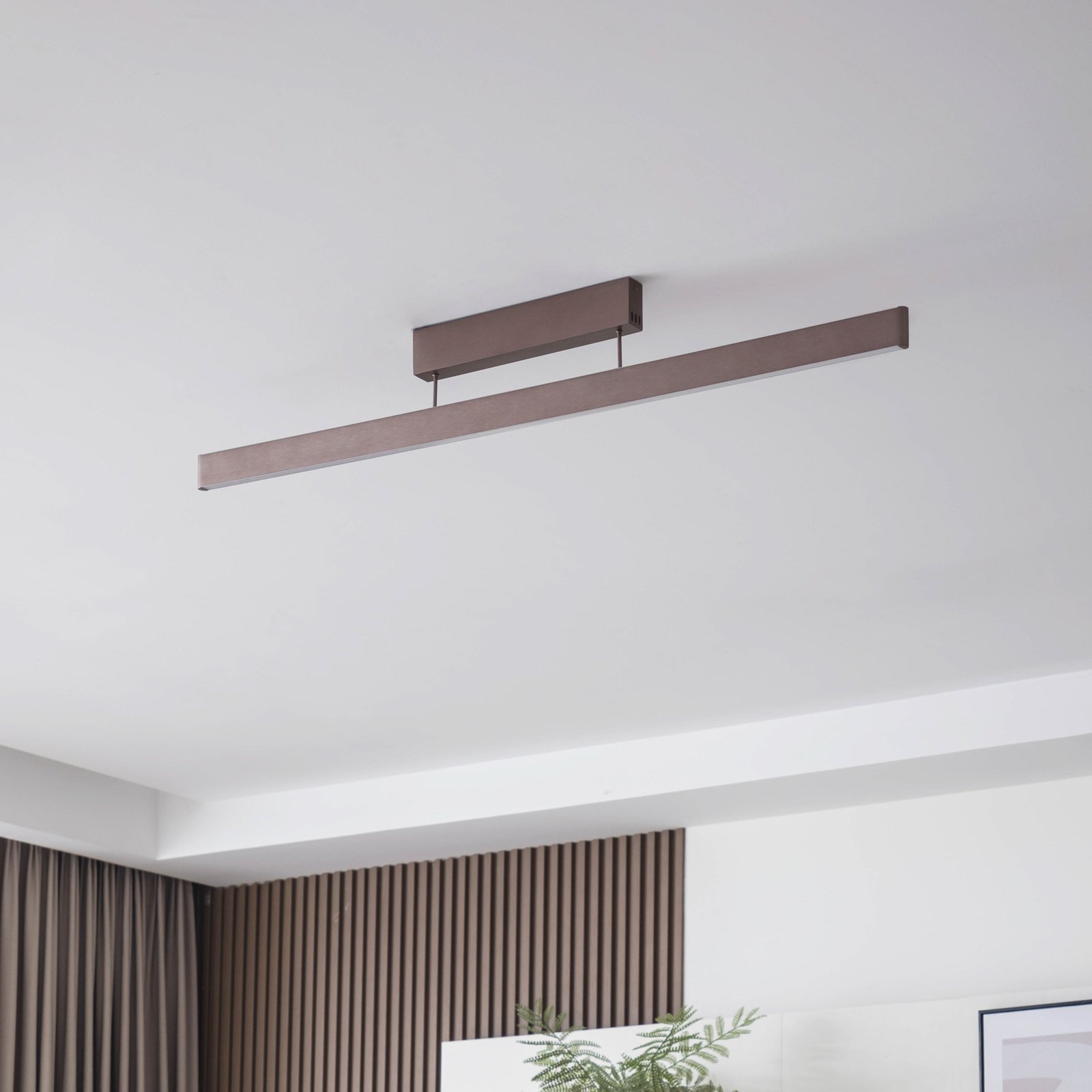 Lucande Smart LED ceiling light Mylosh, coffee, CCT, Tuya
