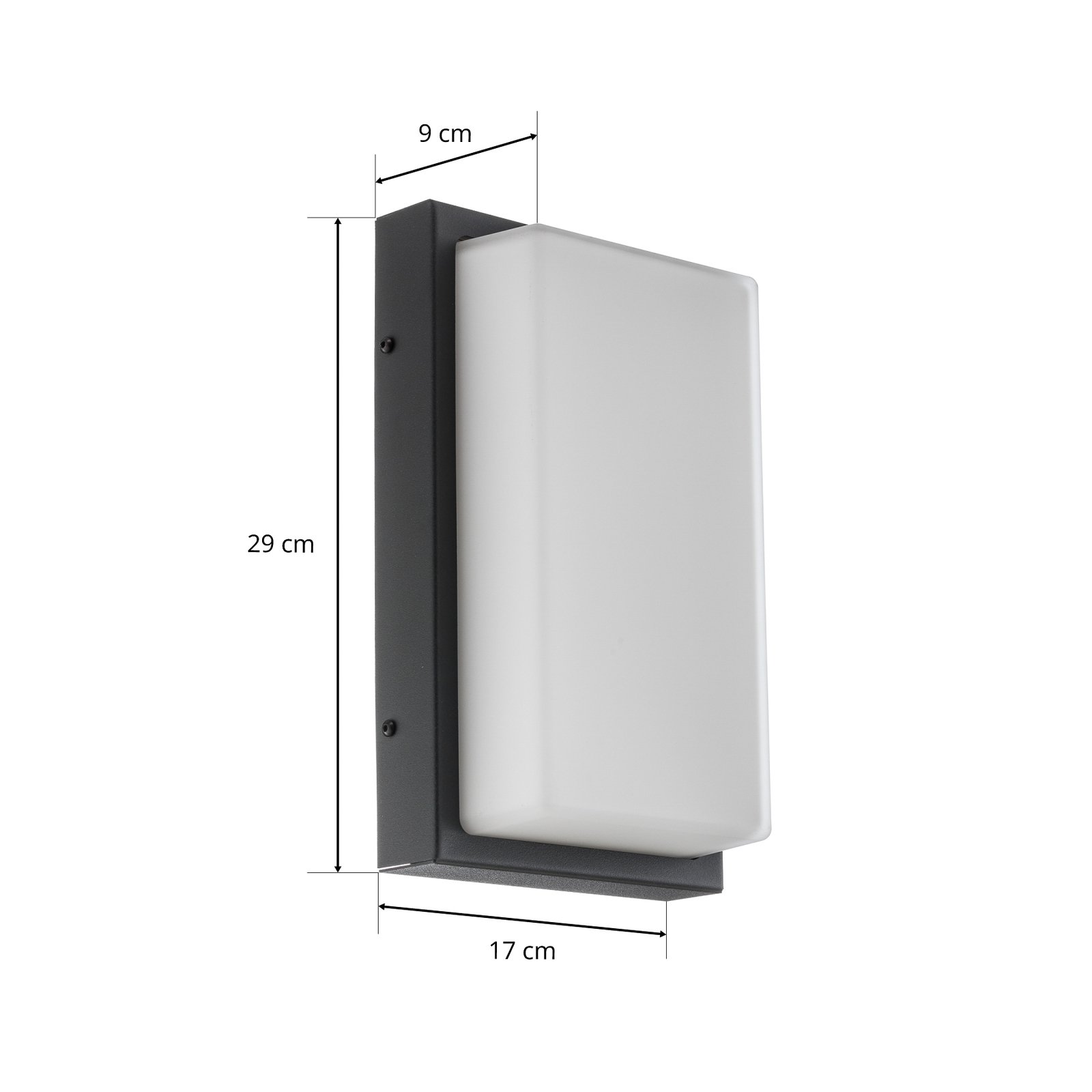 Babett LED-utomhusvägglampa, rostfritt stål, glas, sensor