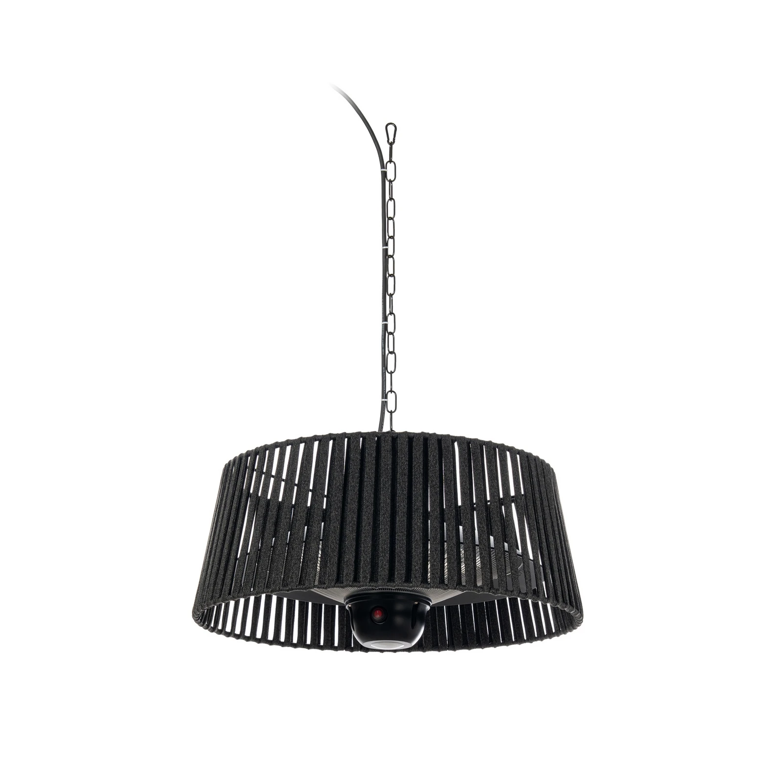 Wiszący ogrzewacz tarasowy Lucande Pyravo, czarna, aluminium, Ø 60 cm