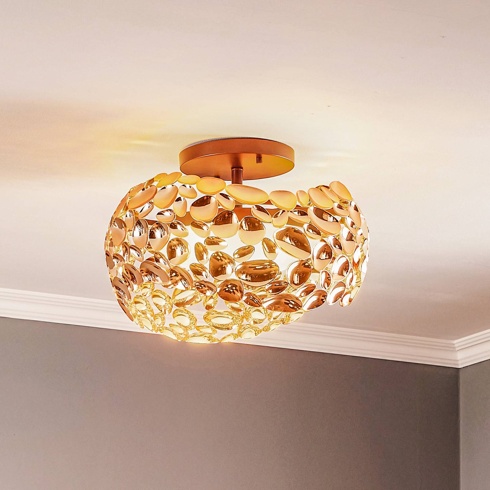 Фото - Люстра / світильник Schuller Valencia Lampa sufitowa LED Narisa, Ø 46 cm, różowe złoto 