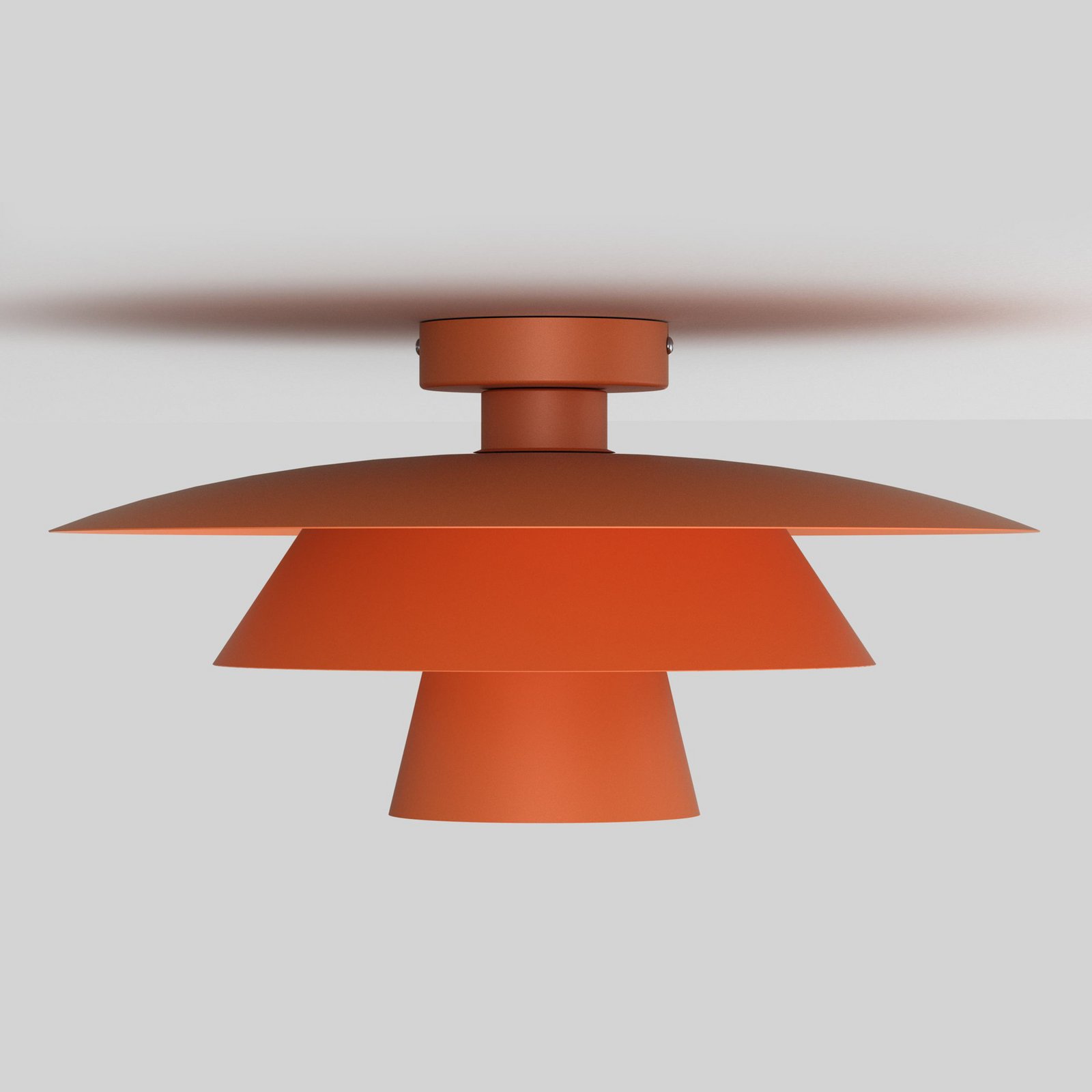 Plafonnier Plato, orange, métal, Ø 38 cm, E27