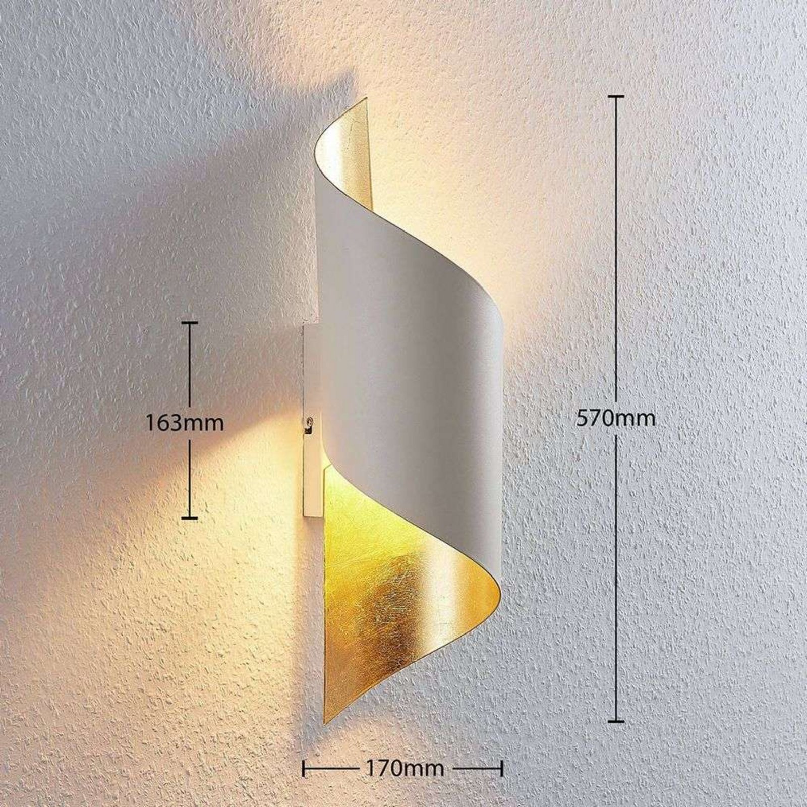 Vanni Wall Lamp White/Gold - Lindby