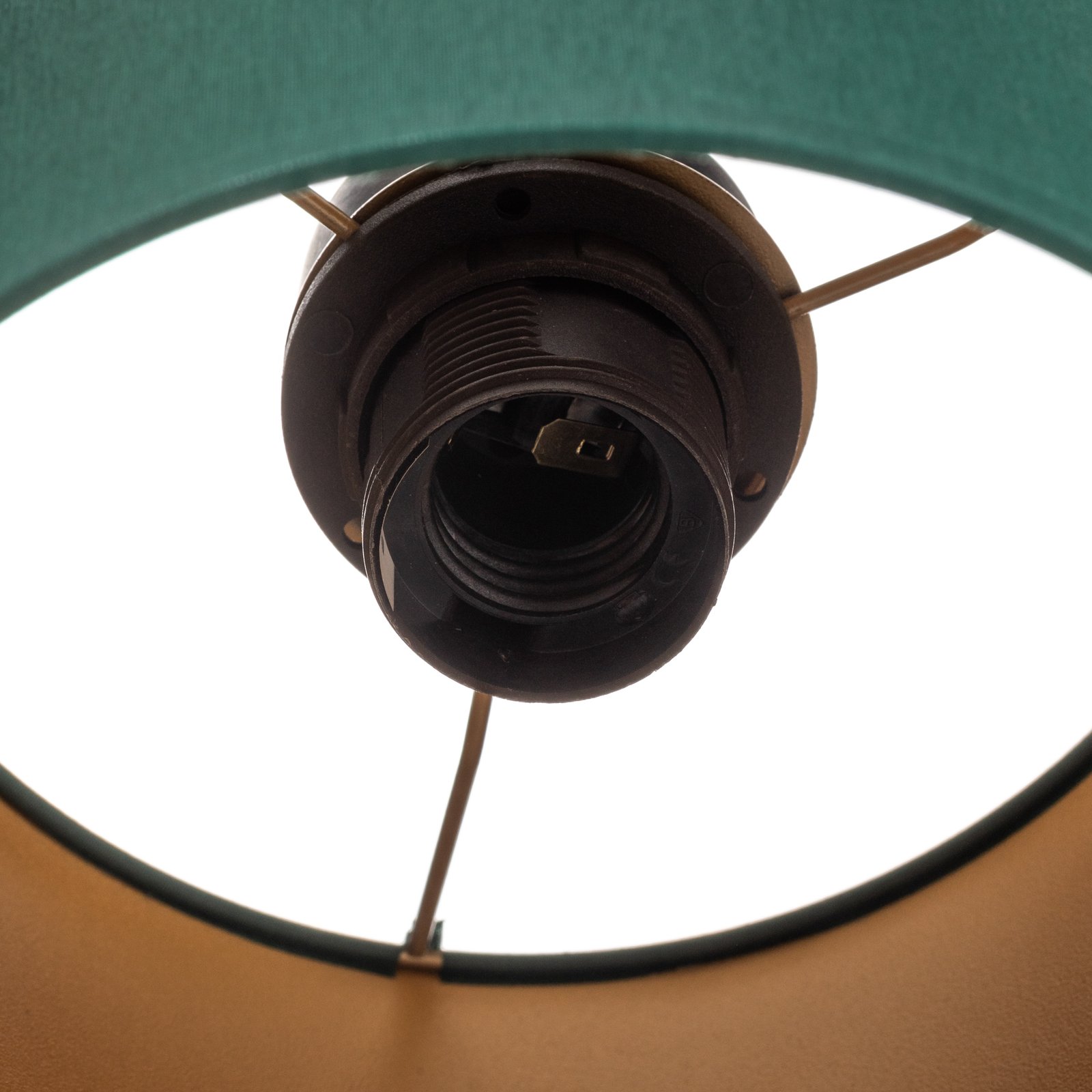 Lámpara colgante Soho, cilíndrica, redonda 3 luces verde/oro
