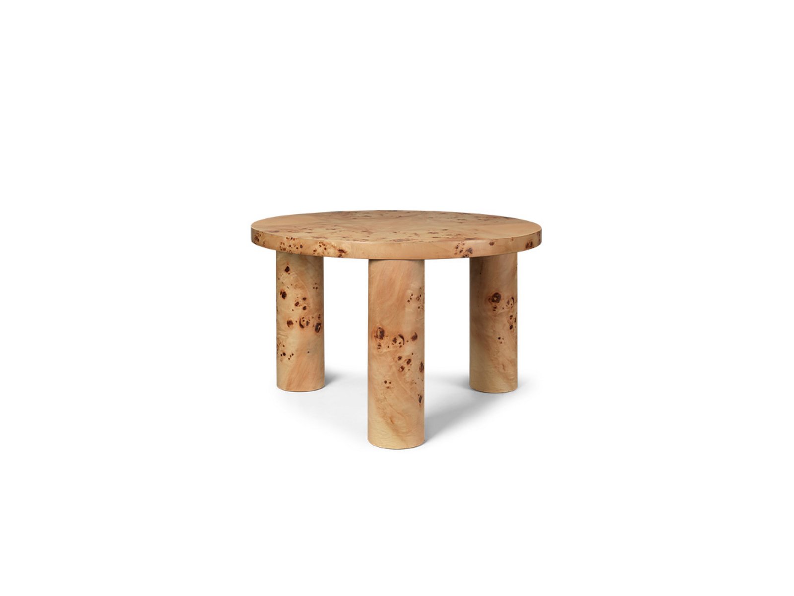 Post Coffee Table Small Poplar Burl Veneer - Ferm Living