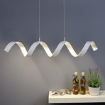 LED-Hängeleuchte Helix, weiß-silber