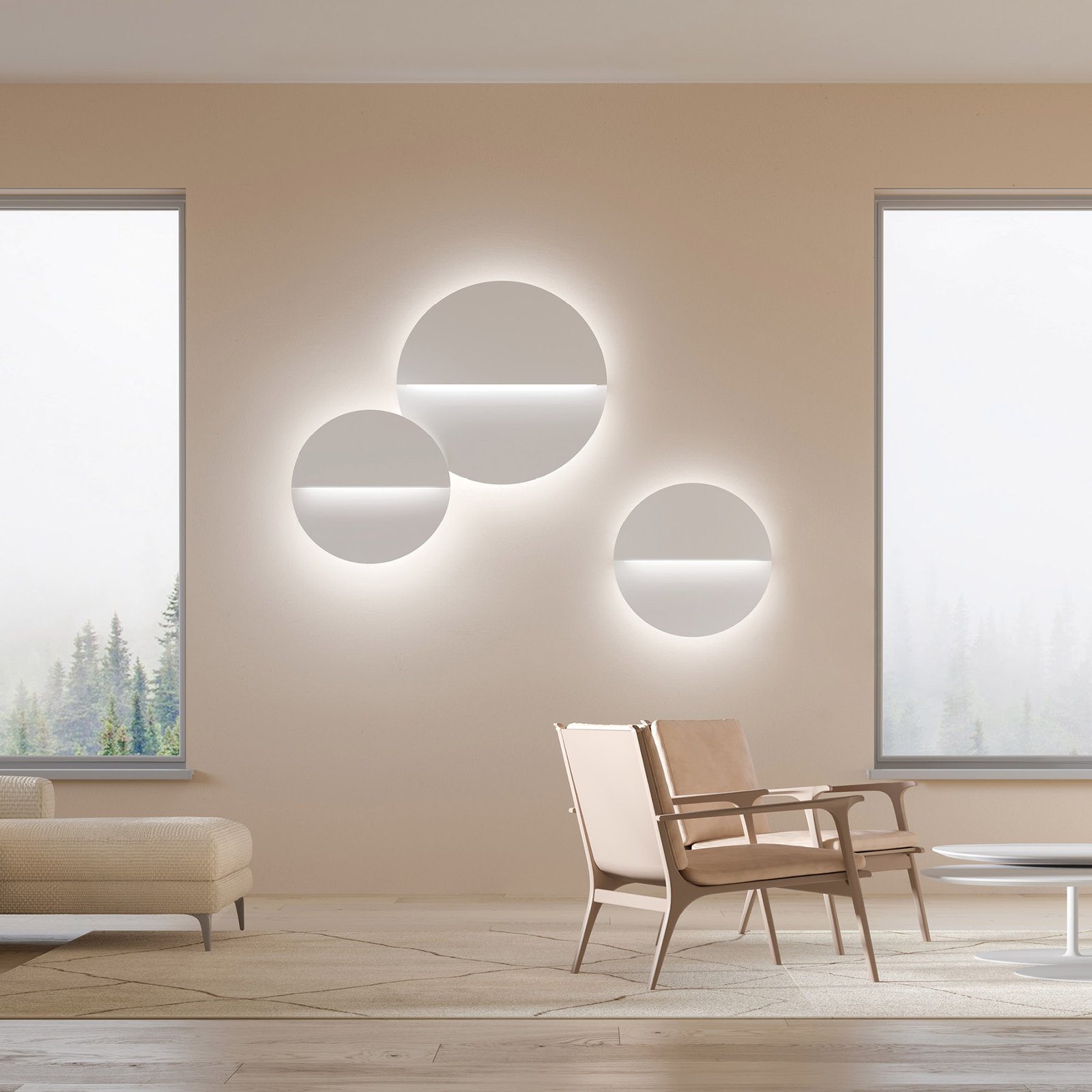 Modo Luce Aplique de pared LED Butterfly Ø 54 cm blanco