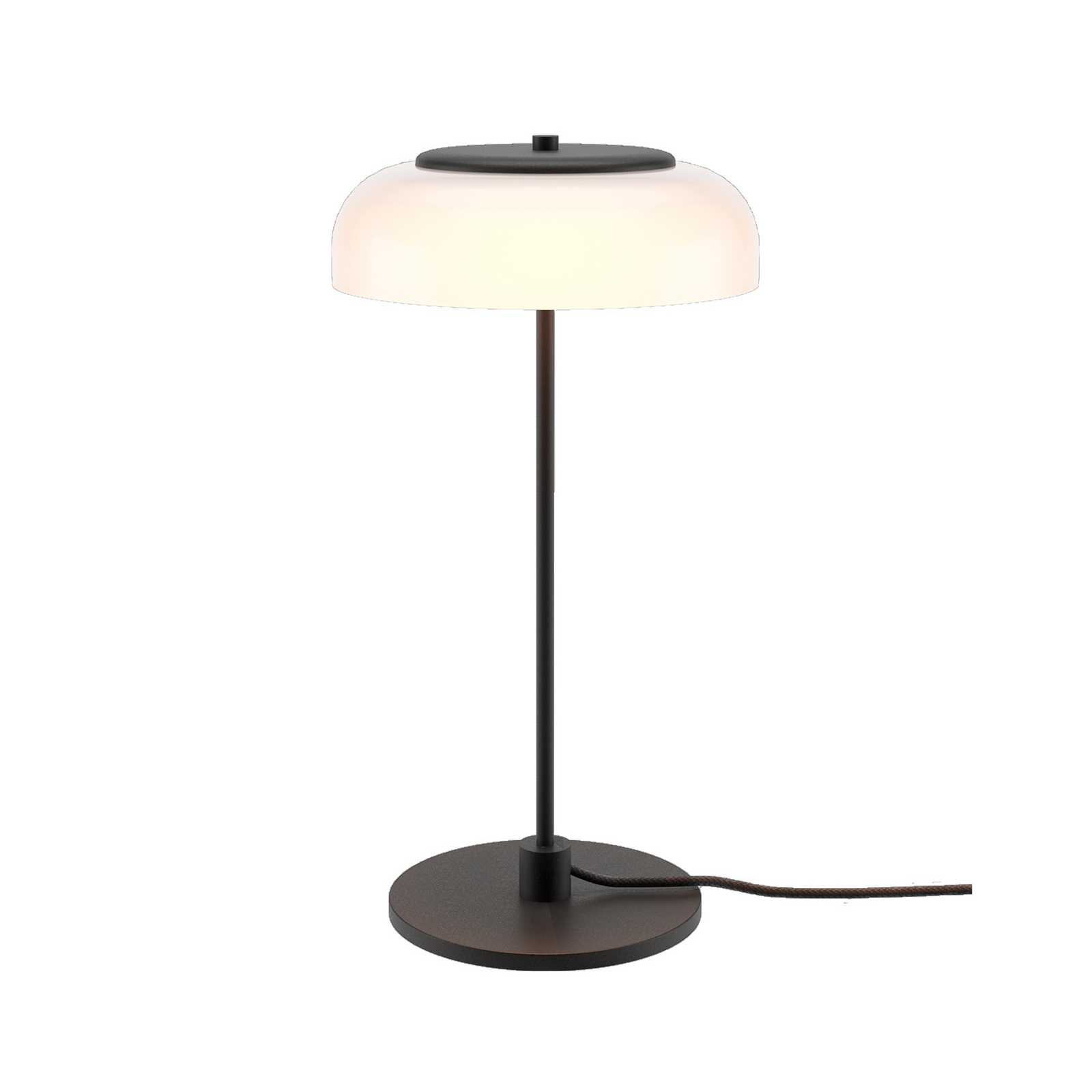 Nuura LED-laualamp Blossi, kõrgus 43 cm, must/opaalklaas