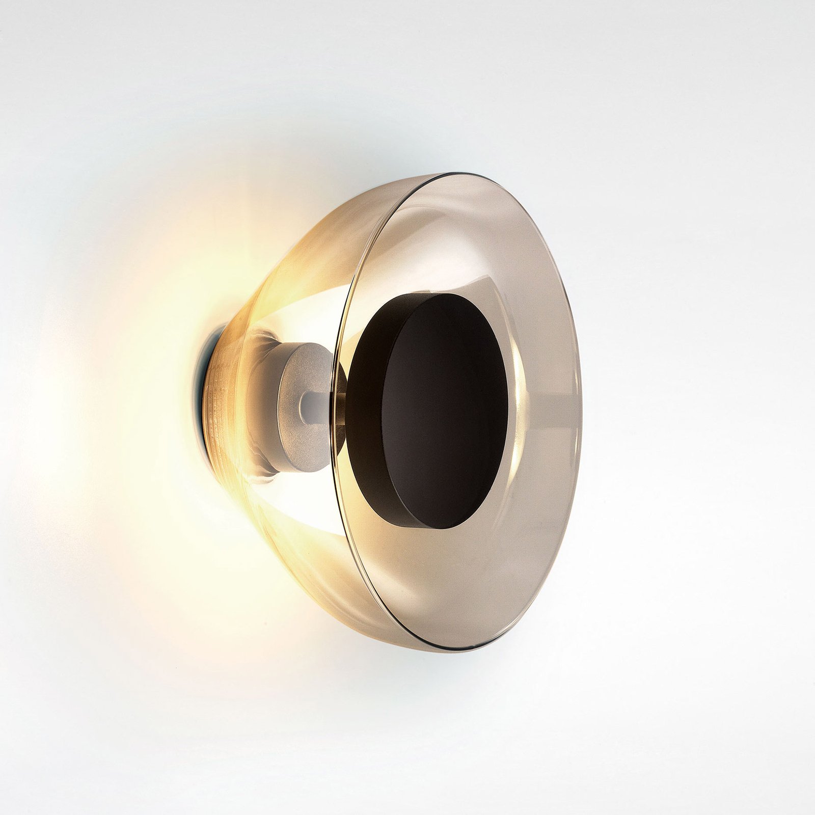 MARSET Aura LED zidna svjetiljka, Ø 18 cm, dimno siva