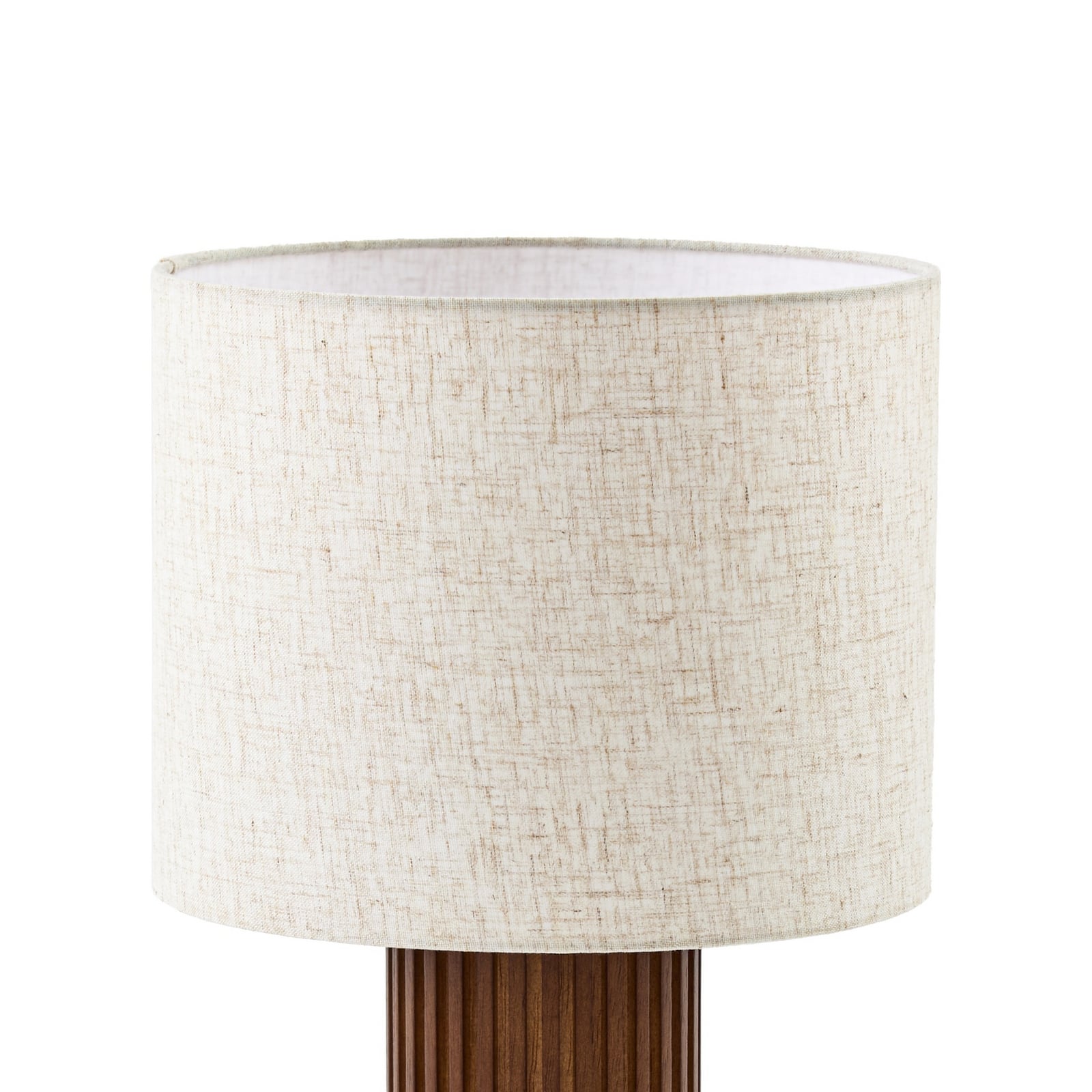 Kimiko table lamp, walnut wood, fabric, height 38 cm, E27 - Lindby Kimiko table lamp, walnut wood, fabric, height 38 cm, E27 - Lindby