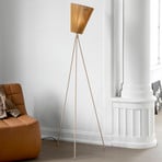 Northern Oslo Wood floor lamp caramel/beige